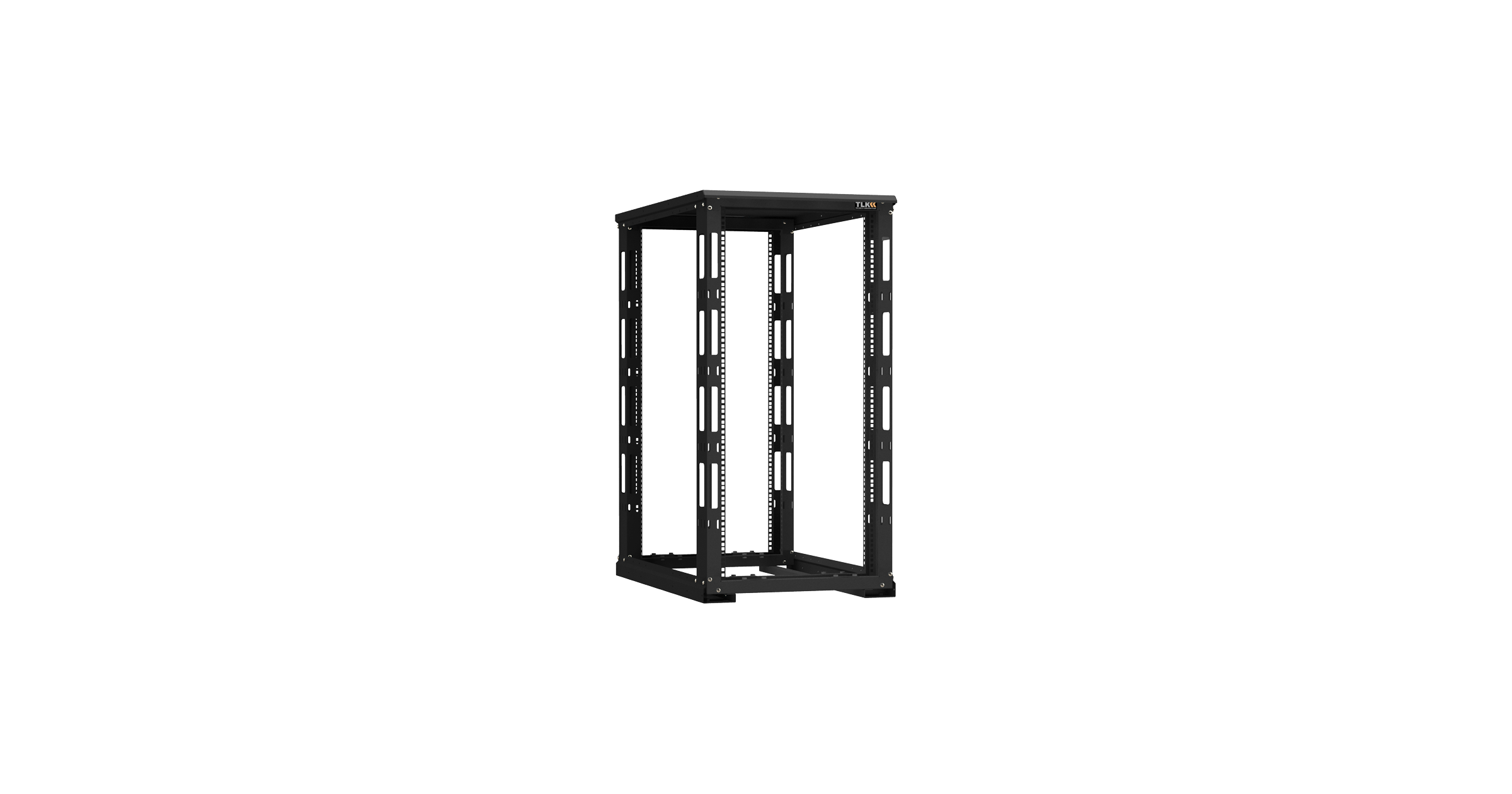 Монтажная стойка NIKOMAX двухрамная с разборной рамой 19", 24U, Ш600xВ1195xГ1000мм, с крышей, в разобранном виде, черный — фото