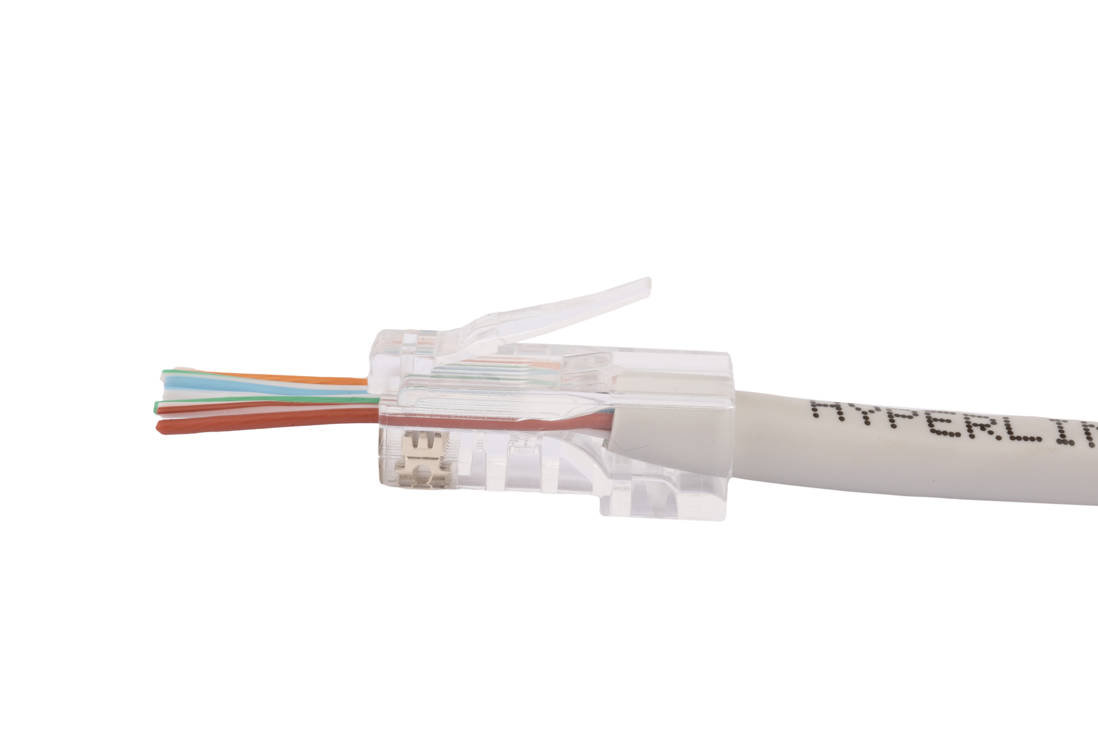 Hyperline PLEZ-8P8C-U-C5-100 Разъем легкой оконцовки RJ-45 (8P8C) под витую пару, категория 5e (50 µ"/ 50 микродюймов), универсальный (для одножильного и многожильного кабеля) (100 шт.) — фото