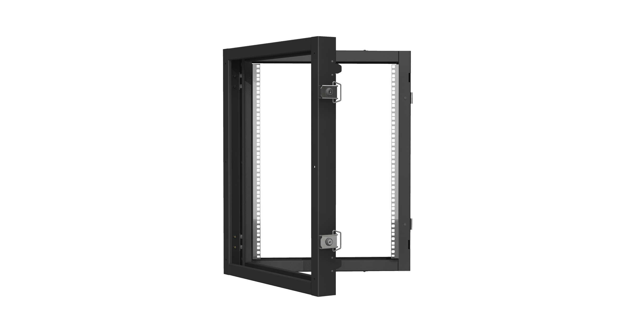Пристенная поворотная секция NIKOMAX 19", 15U, Ш600хВ770хГ156мм, 1 пары L-образных монтажных направляющих, черный RAL 9005. — фото