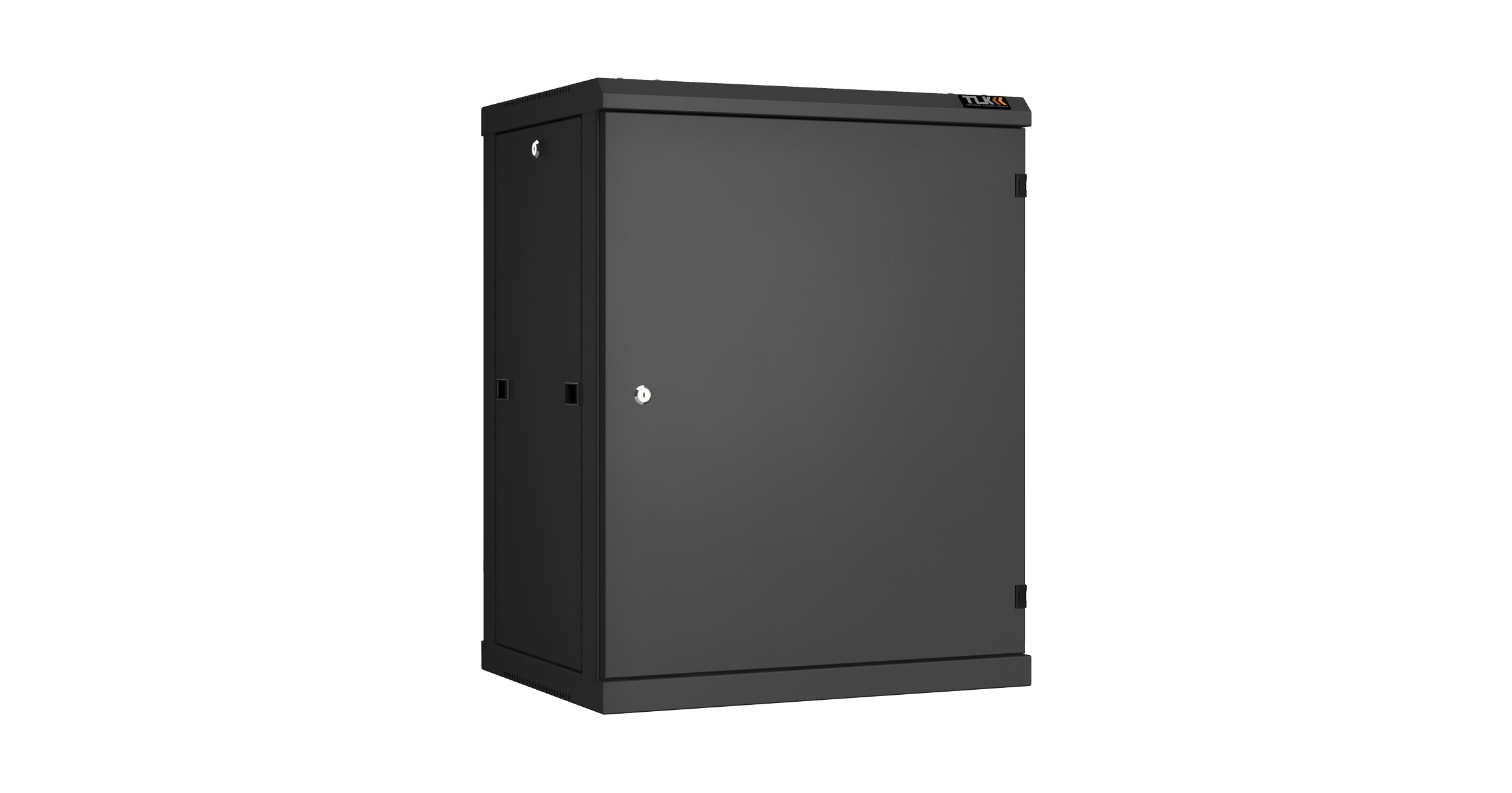 Настенный разборный шкаф NIKOMAX 19", 15U, металлическая дверь, Ш600хВ770хГ450мм, 2 пары монтажных направляющих, черный — фото