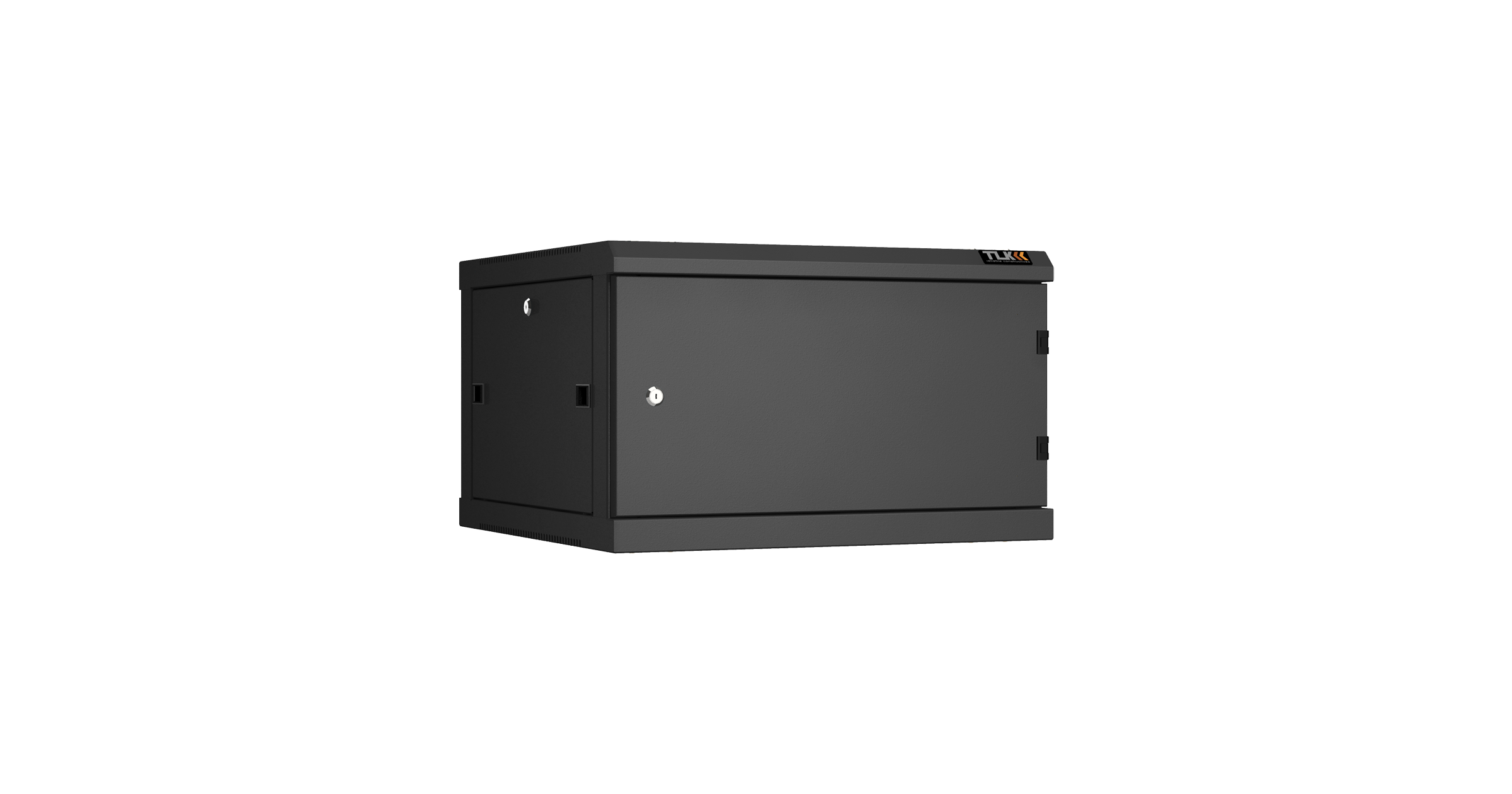 Настенный разборный шкаф NIKOMAX 19", 6U, металлическая дверь, Ш600хВ370хГ600мм, 2 пары монтажных направляющих, черный — фото
