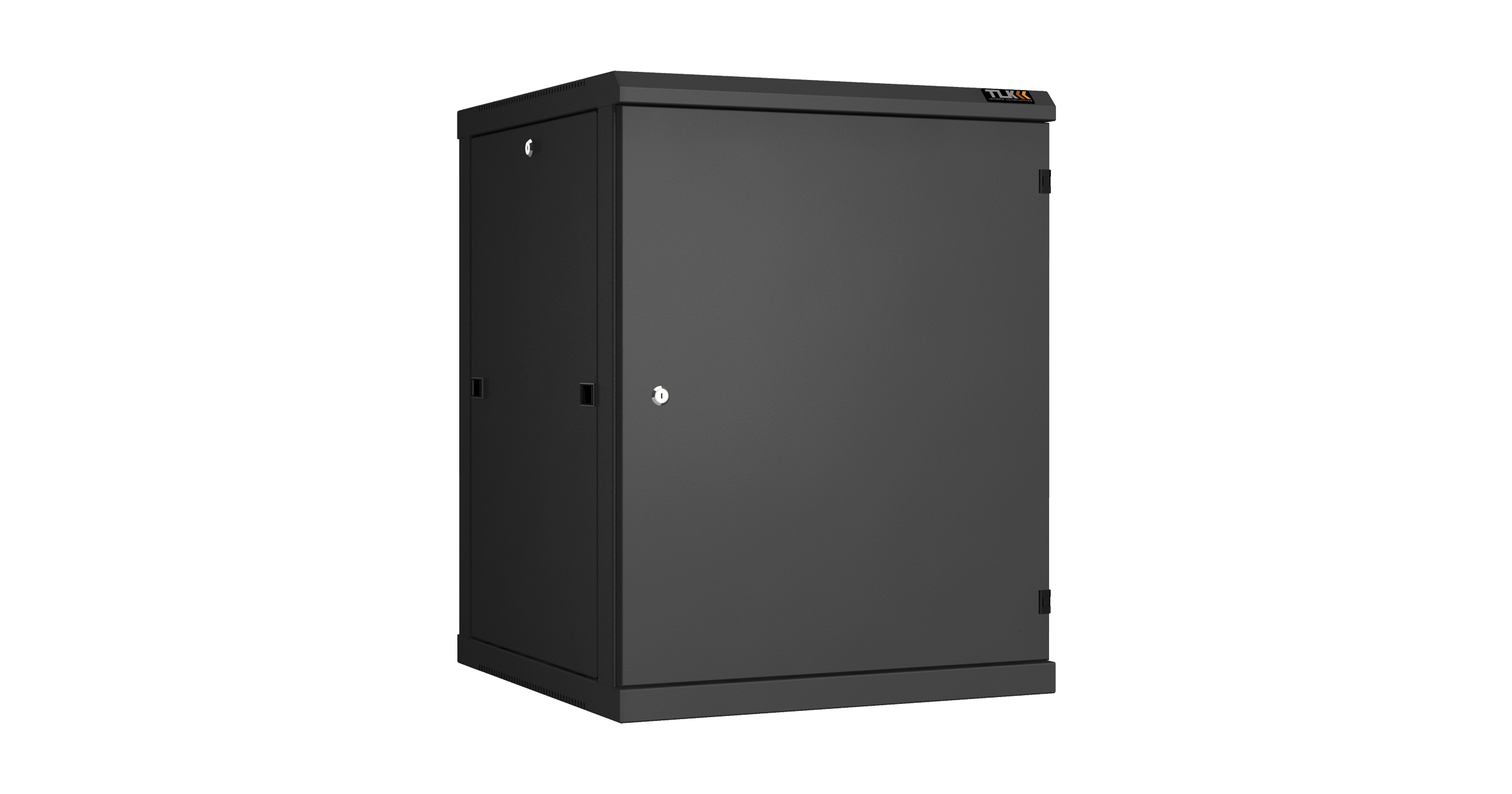 Настенный разборный шкаф NIKOMAX 19", 15U, металлическая дверь, Ш600хВ770хГ600мм, 2 пары монтажных направляющих, черный — фото