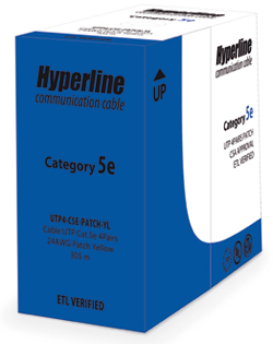 Hyperline UUTP4-C5E-P24-IN-LSZH-OR-305 (305 м) Кабель витая пара, неэкранированный U/UTP, категория 5e, 4 пары 24 AWG, 4х2х0,60 мм, многопроволочные жилы, LSZH, нг(А)-HF, внутренний -40°C – +75°C, оранжевый — фото