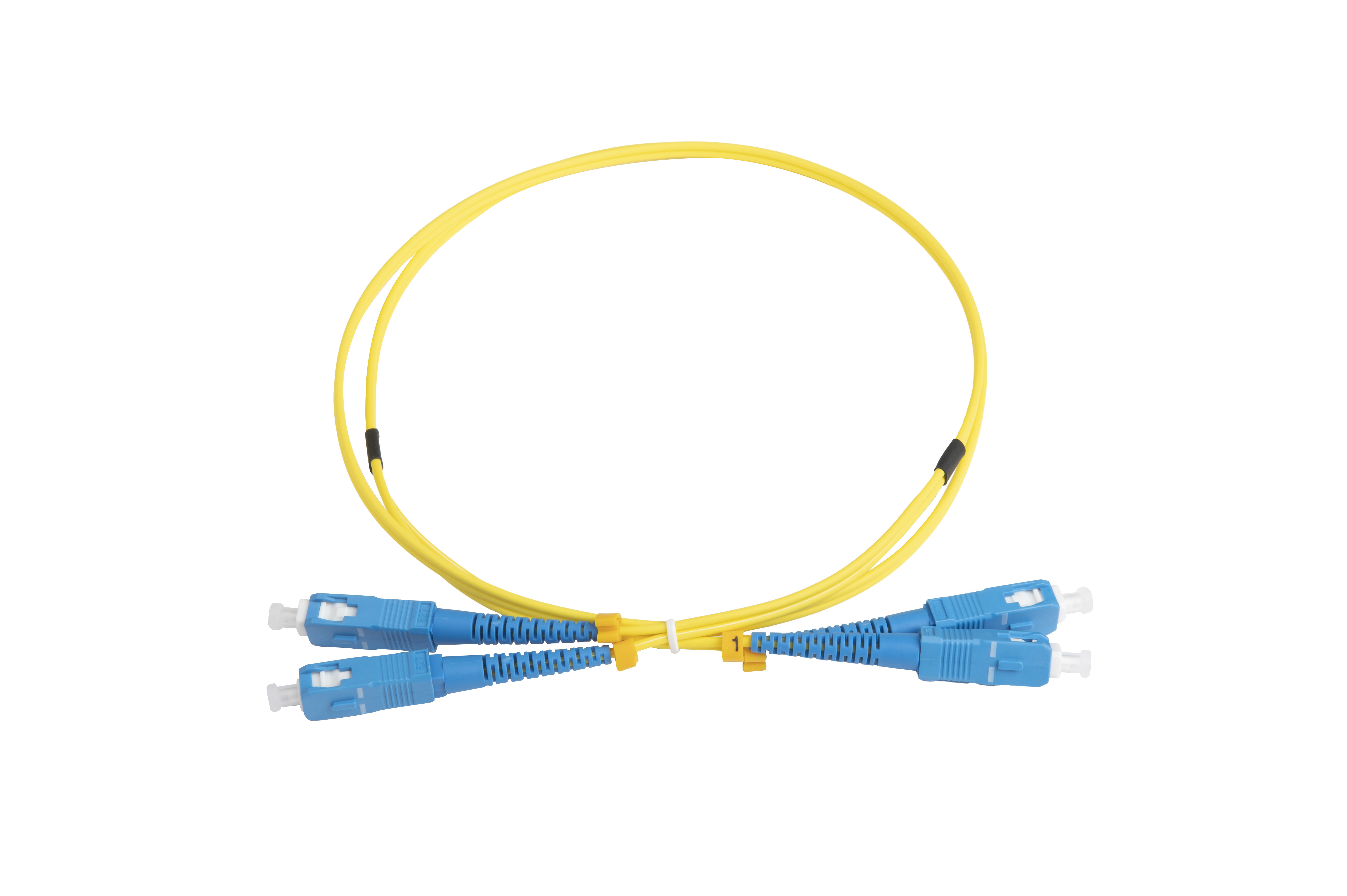 Hyperline FC-D2-9-SC/UR-SC/UR-H-1M-LSZH-YL Патч-корд волоконно-оптический (шнур) SM 9/125 (OS2), SC/UPC-SC/UPC, 2.0 мм, duplex, LSZH, 1 м — фото