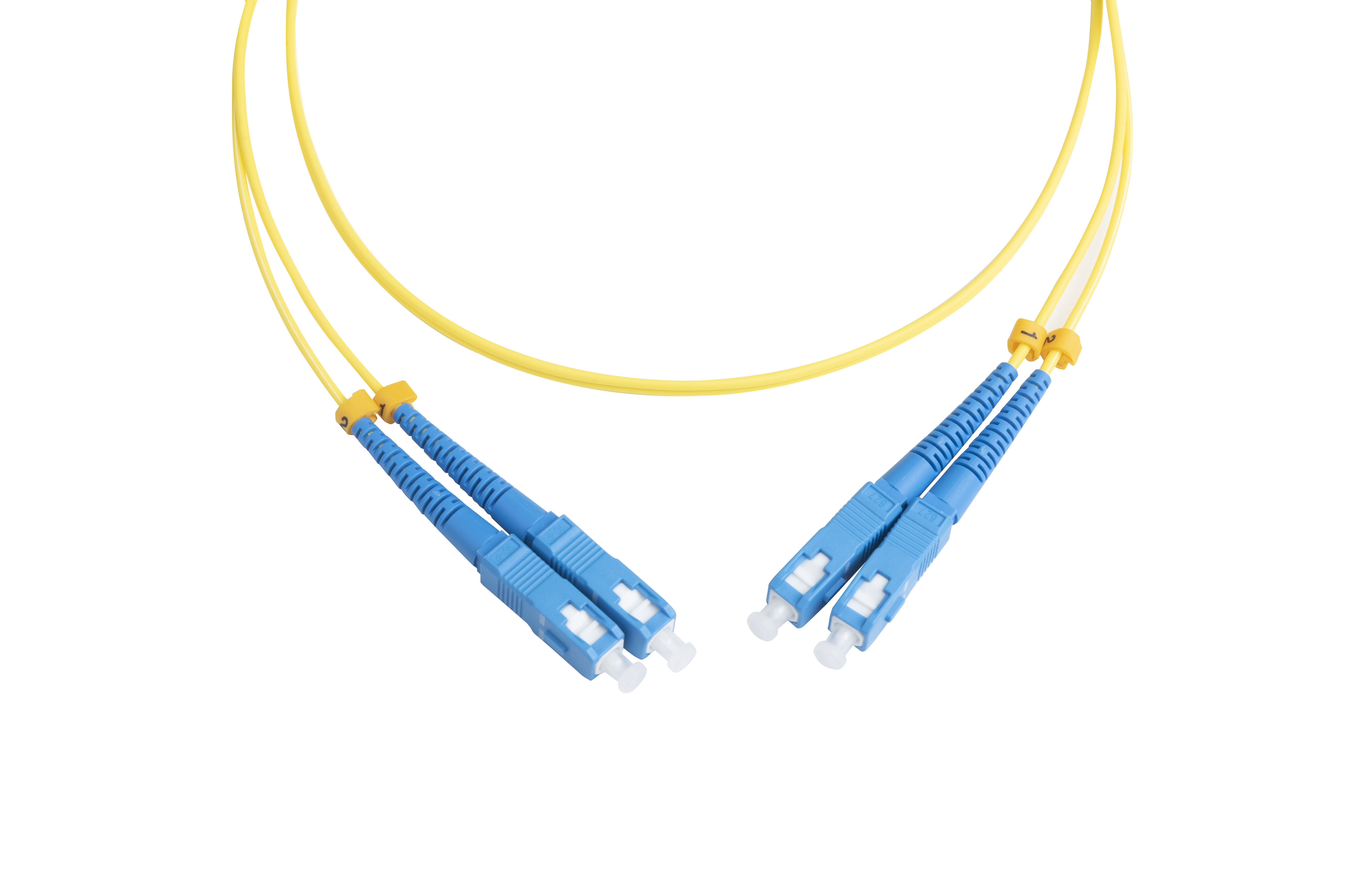 Hyperline FC-D2-9-SC/UR-SC/UR-H-1M-LSZH-YL Патч-корд волоконно-оптический (шнур) SM 9/125 (OS2), SC/UPC-SC/UPC, 2.0 мм, duplex, LSZH, 1 м — фото
