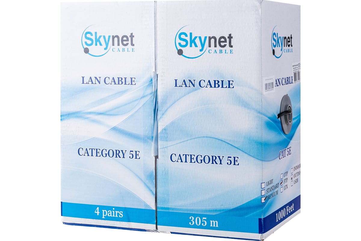 Кабель FTP  4PR  24AWG  4х2х0,51 CAT5e  305м Cu Outdoor (PE) Skynet Premium — фото