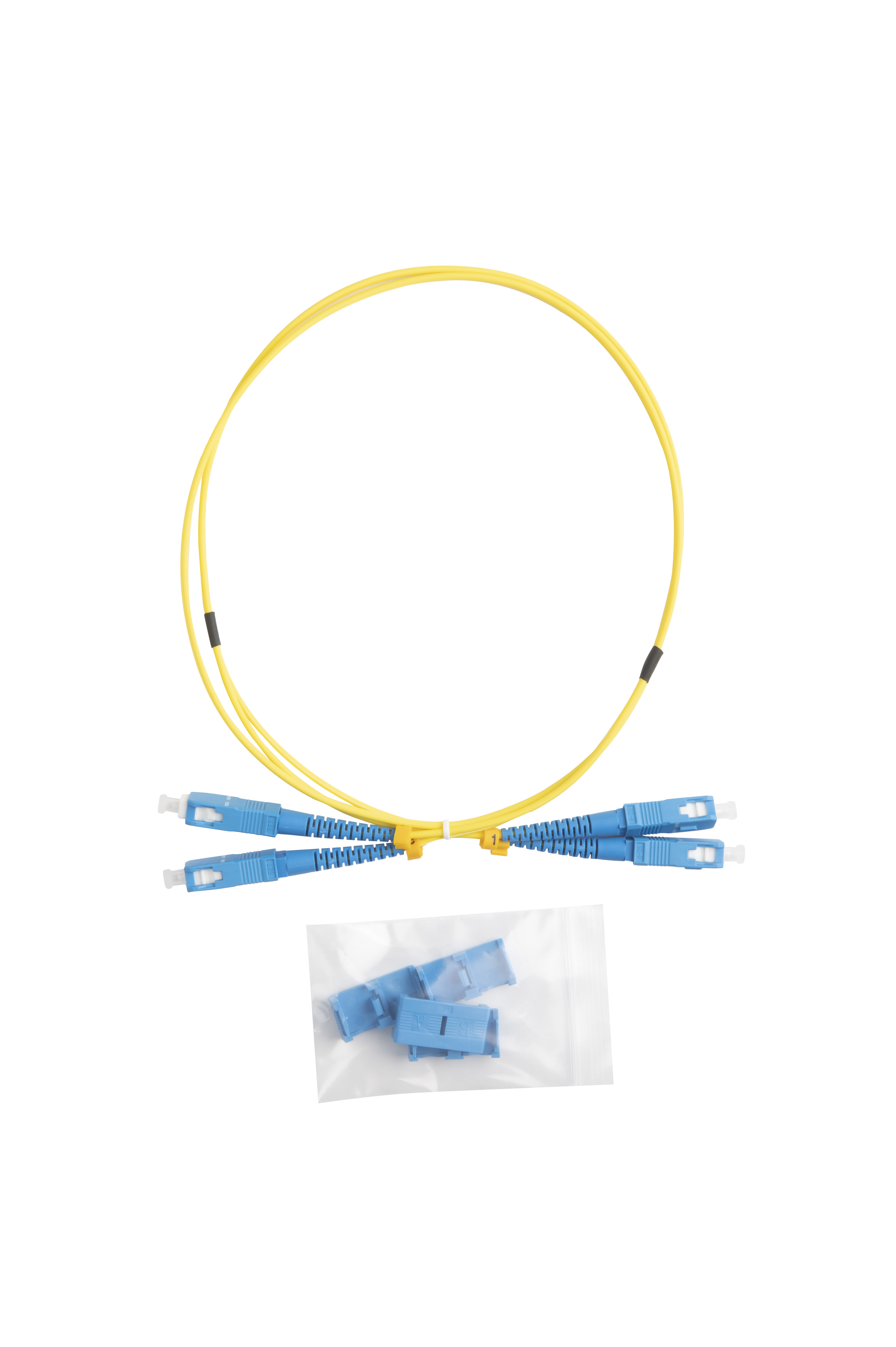 Hyperline FC-D2-9-SC/UR-SC/UR-H-1M-LSZH-YL Патч-корд волоконно-оптический (шнур) SM 9/125 (OS2), SC/UPC-SC/UPC, 2.0 мм, duplex, LSZH, 1 м — фото