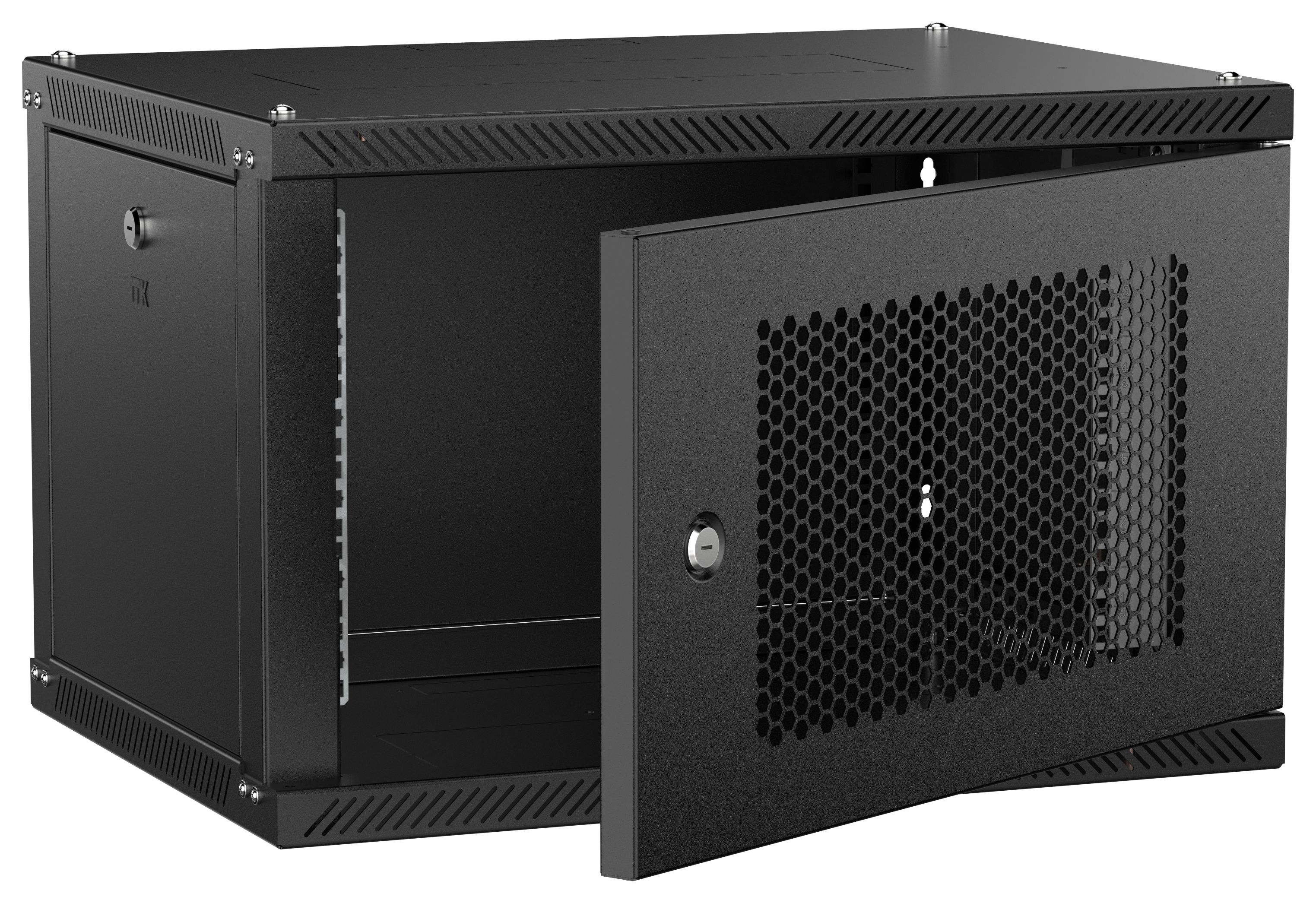 ITK LINEA W Шкаф настенный 6U 600х450мм дверь перфорированная черный 2.0