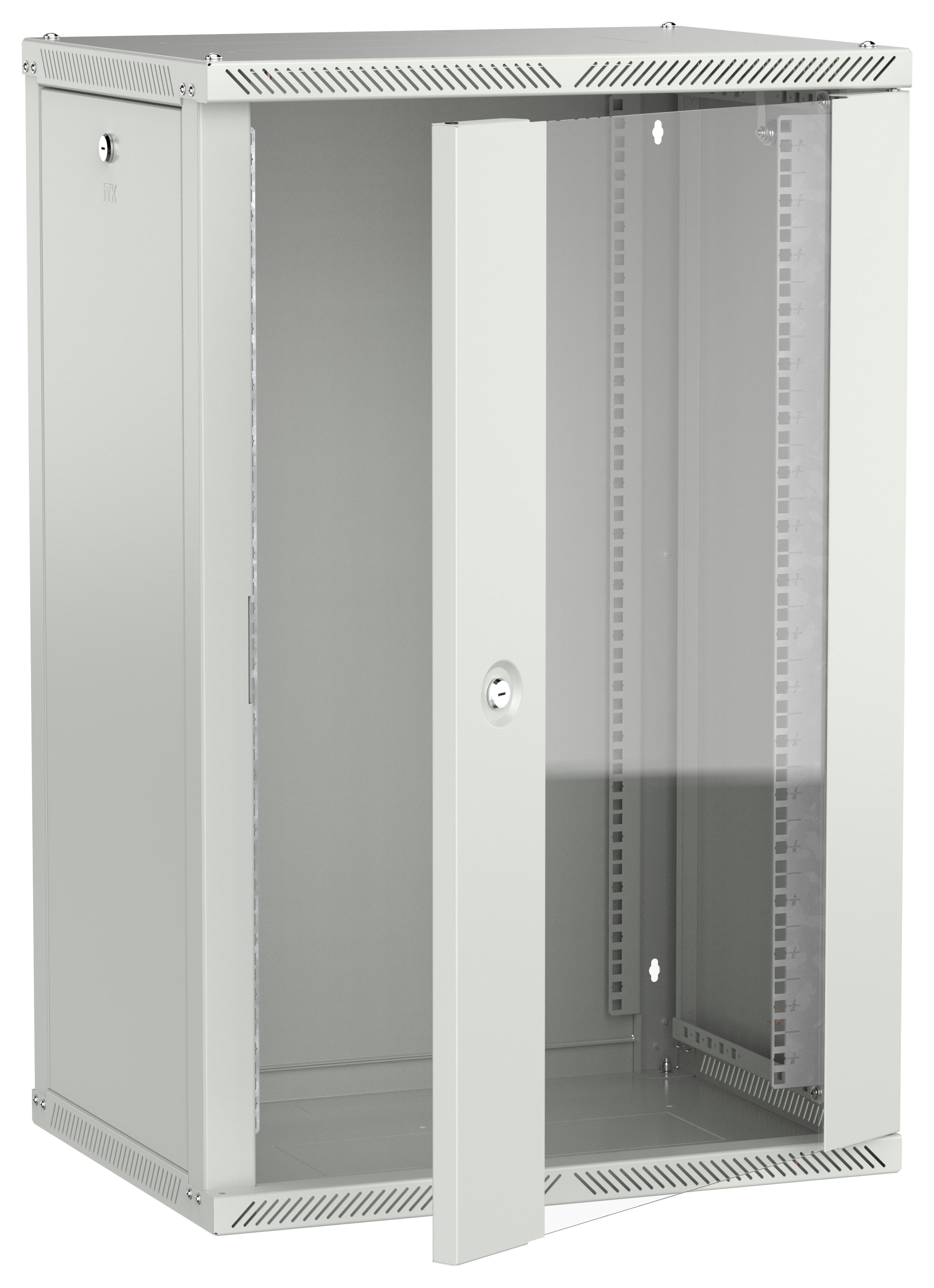 ITK LINEA W Шкаф настенный 18U 600х450мм дверь стекло серый 2.0
