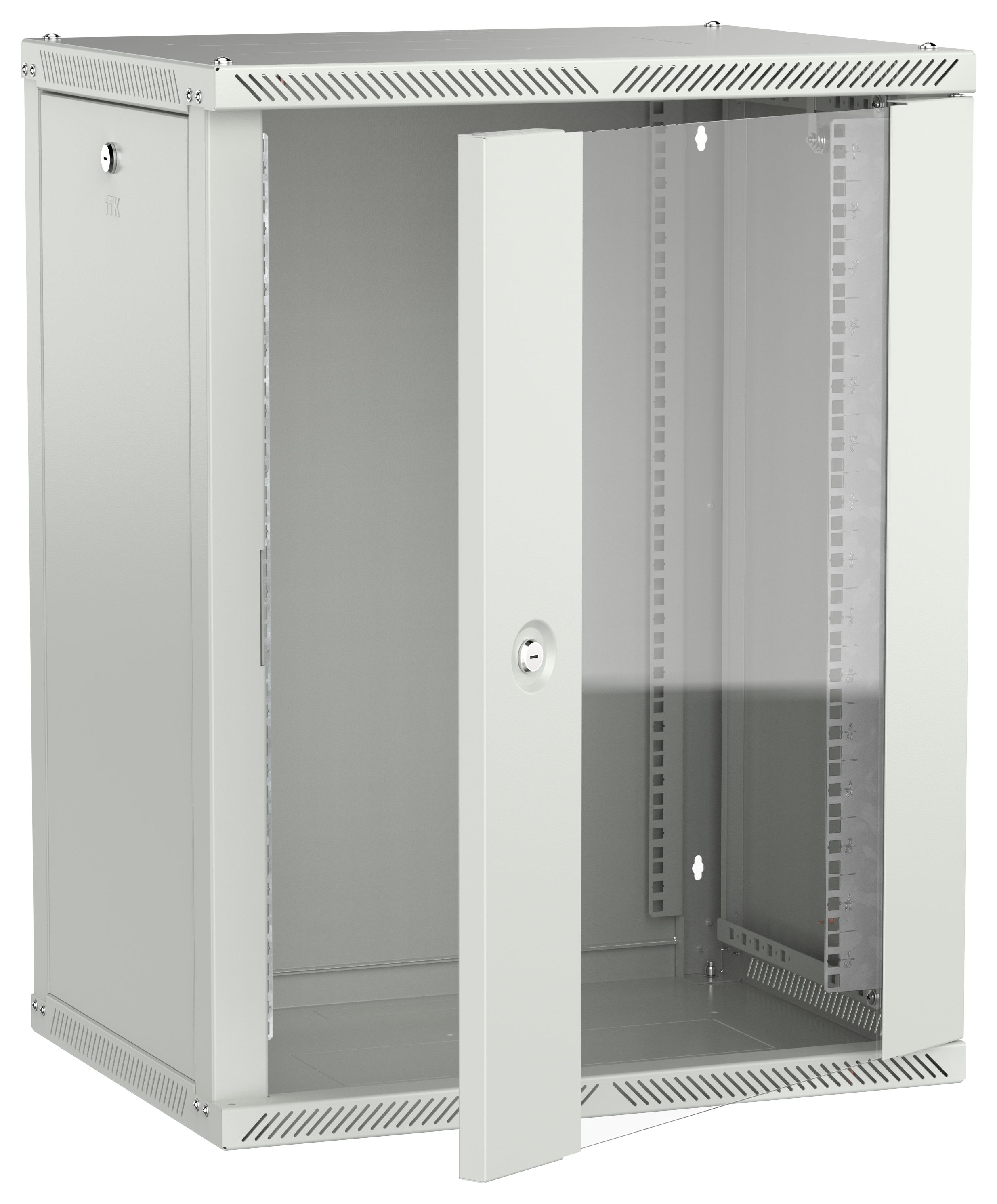 ITK LINEA W Шкаф настенный 15U 600х450мм дверь стекло серый 2.0