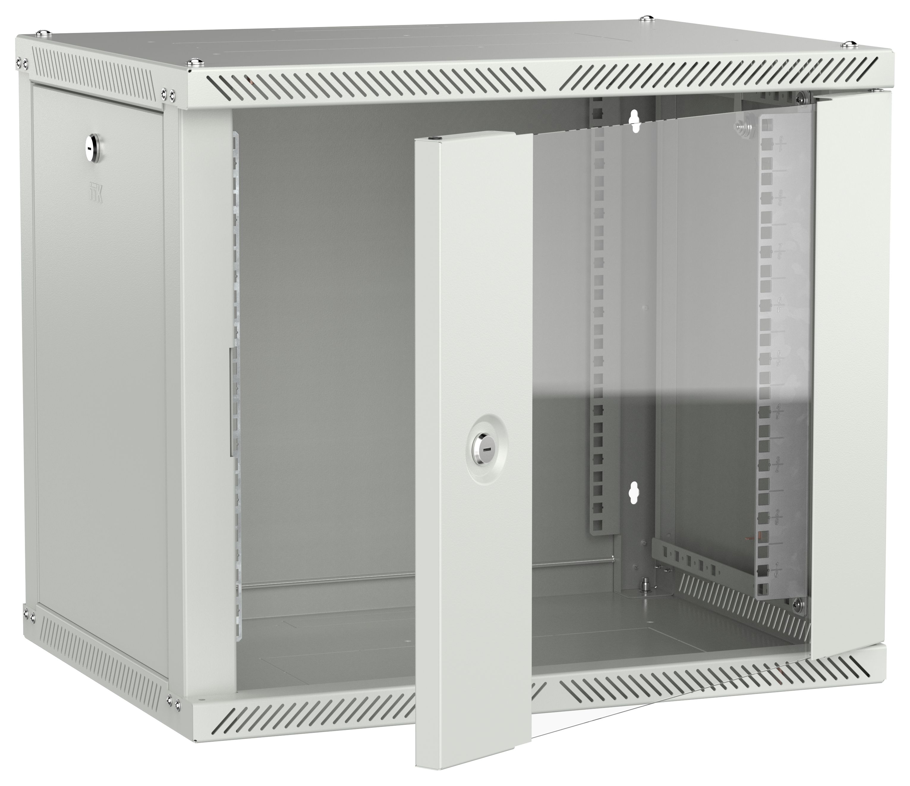 ITK LINEA W Шкаф настенный 9U 600х450мм дверь стекло серый 2.0