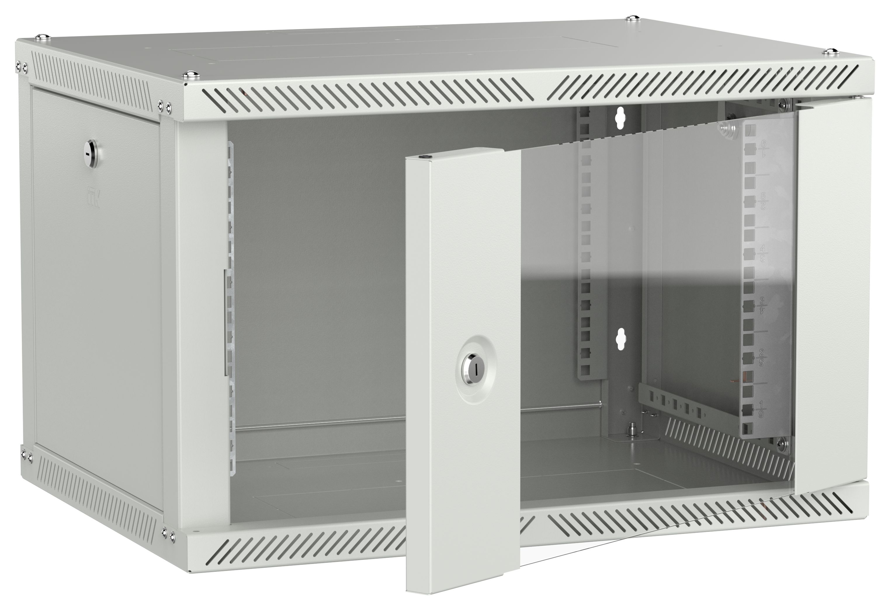 ITK LINEA W Шкаф настенный 6U 600х450мм дверь стекло серый 2.0