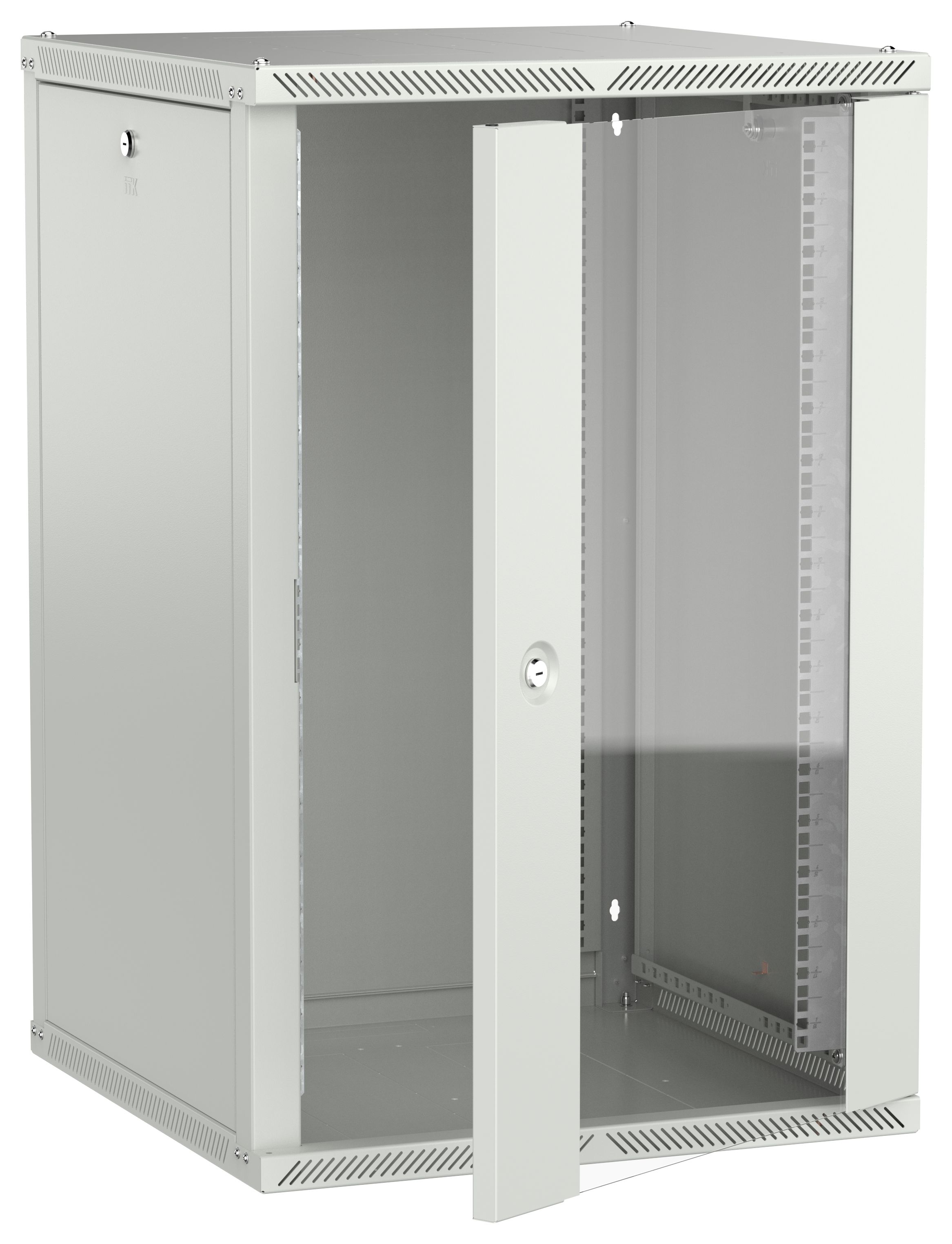 ITK LINEA W Шкаф настенный 18U 600х600мм дверь стекло серый 2.0