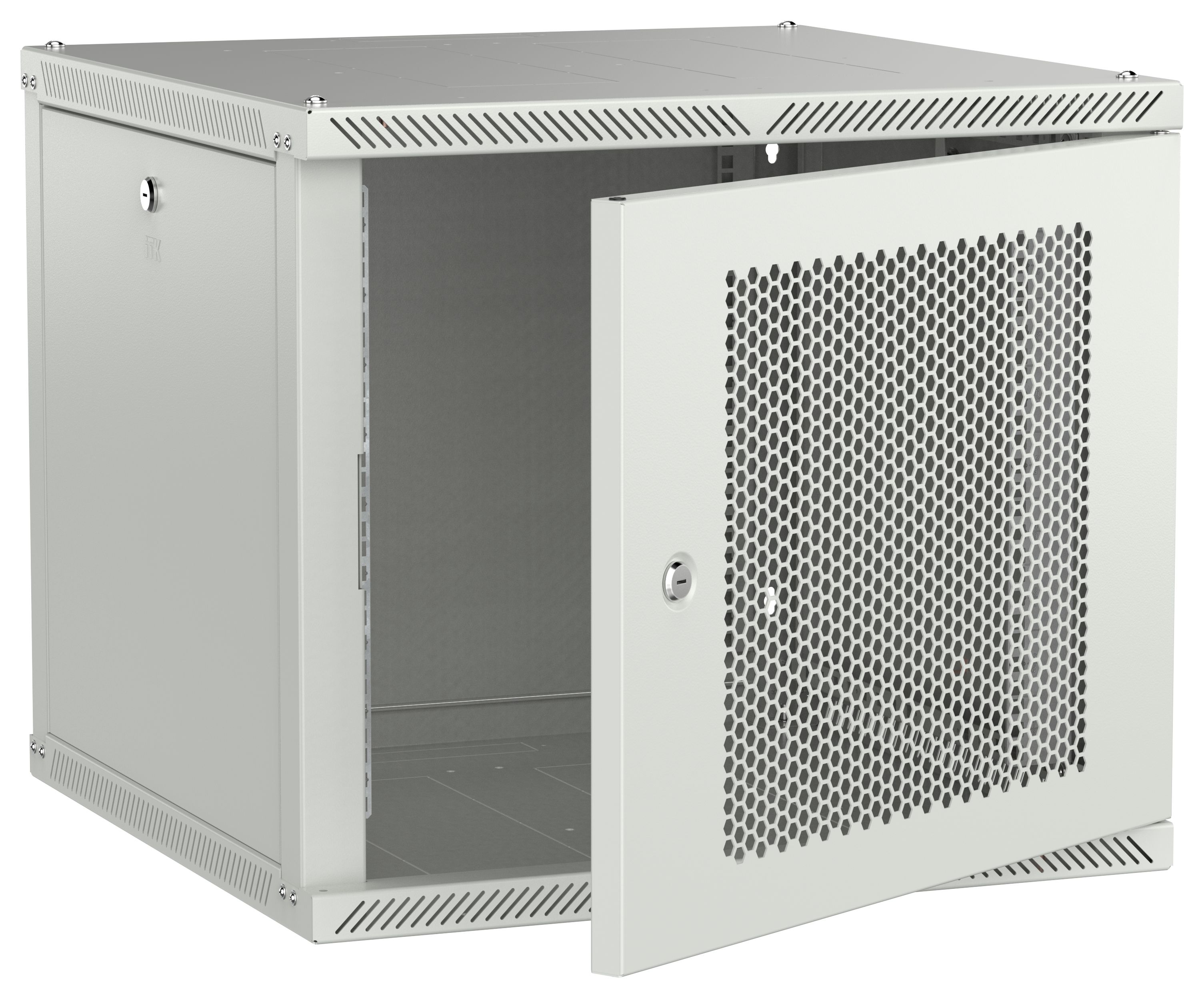 ITK LINEA W Шкаф настенный 9U 600х600мм дверь перфорированная серый 2.0