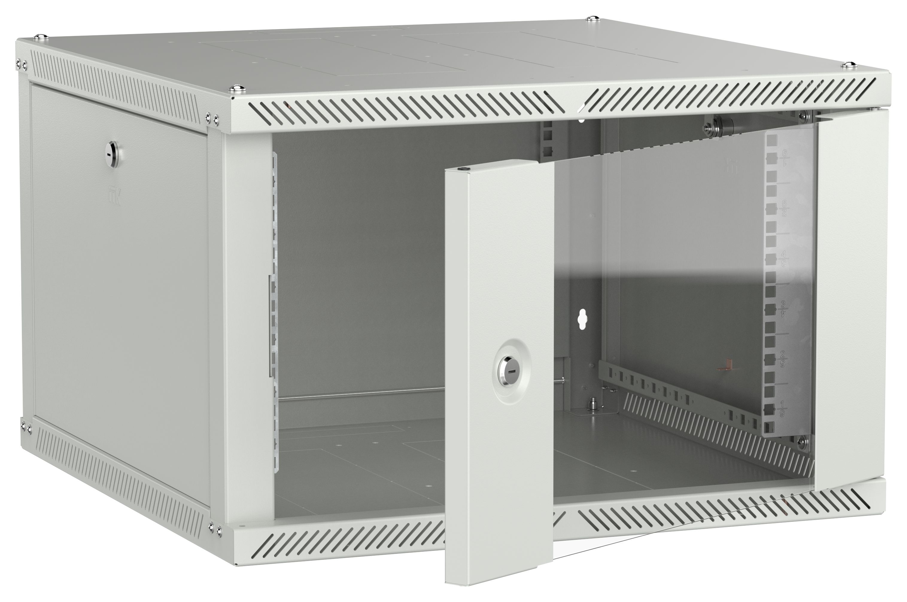 ITK LINEA W Шкаф настенный 6U 600х600мм дверь стекло серый 2.0
