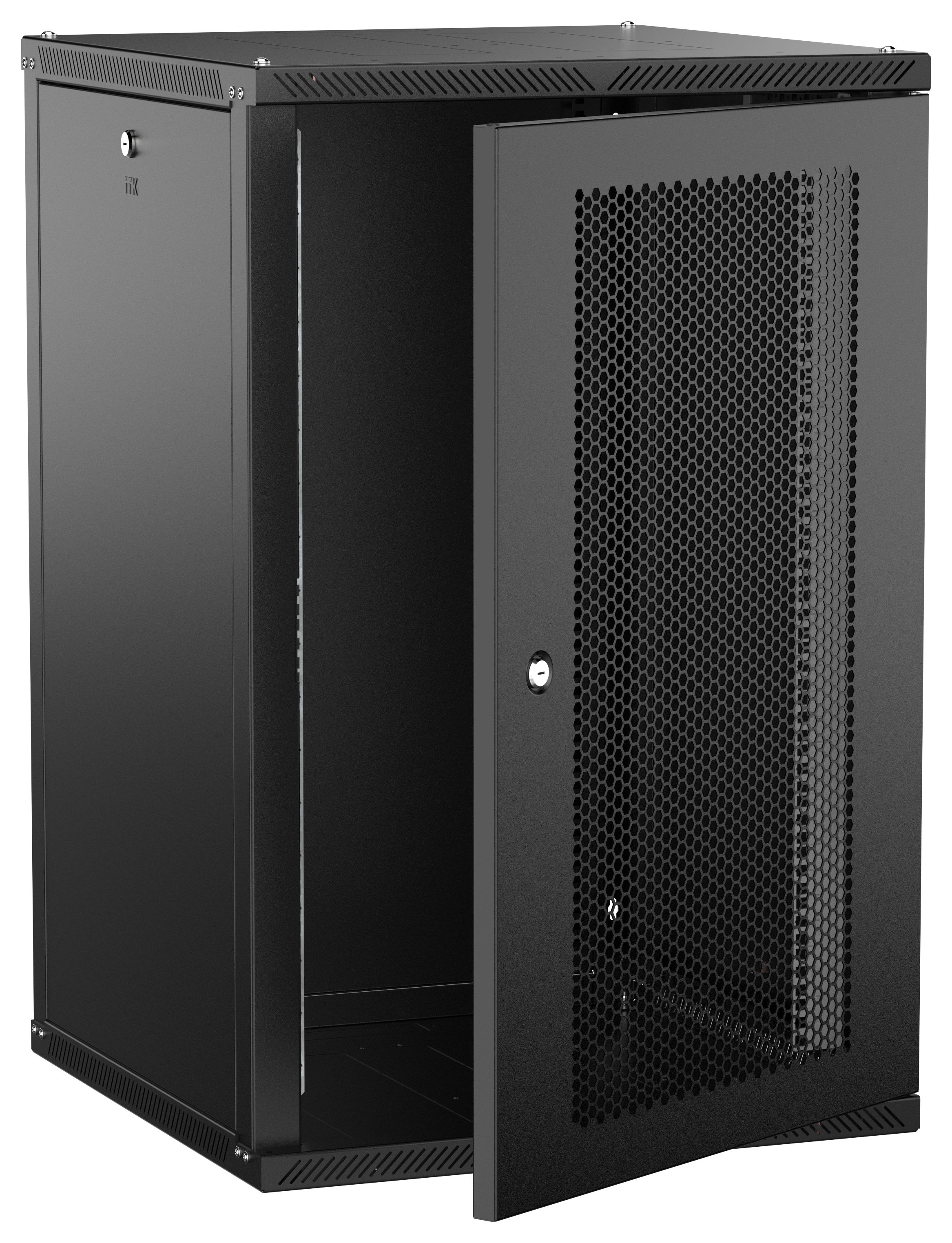 ITK LINEA W Шкаф настенный 18U 600х600мм дверь перфорированная черный 2.0