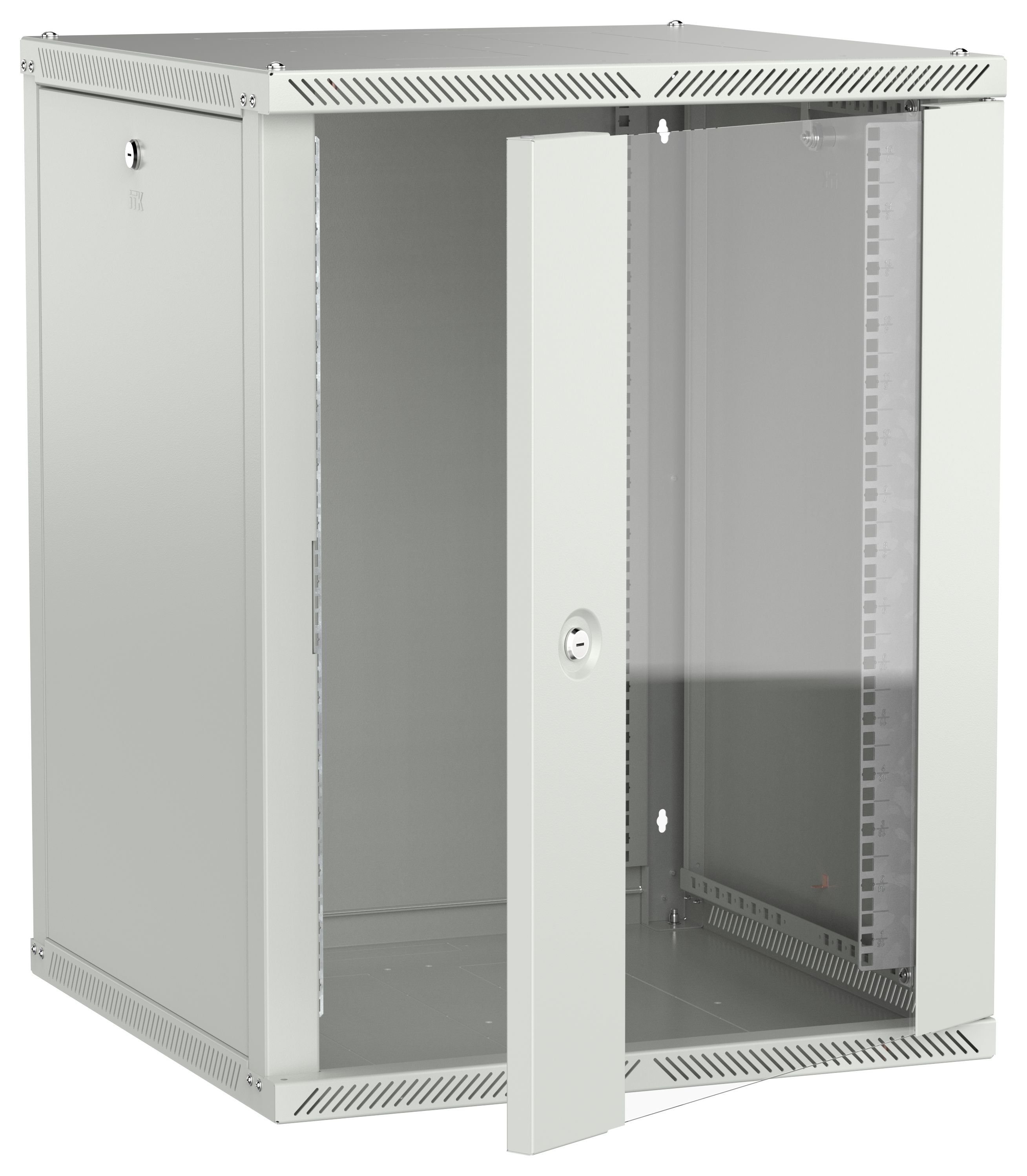 ITK LINEA W Шкаф настенный 15U 600х600мм дверь стекло серый 2.0