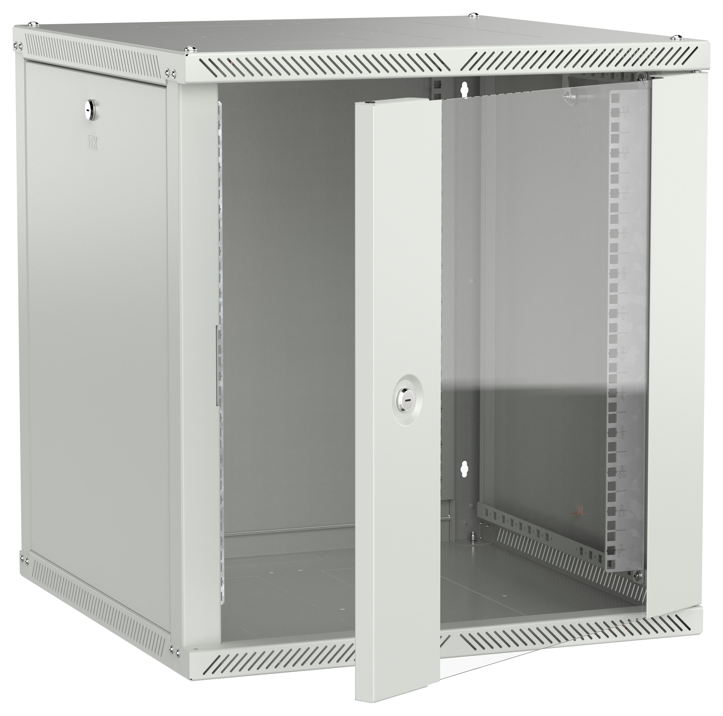 ITK LINEA W Шкаф настенный 12U 600х600мм дверь стекло серый 2.0