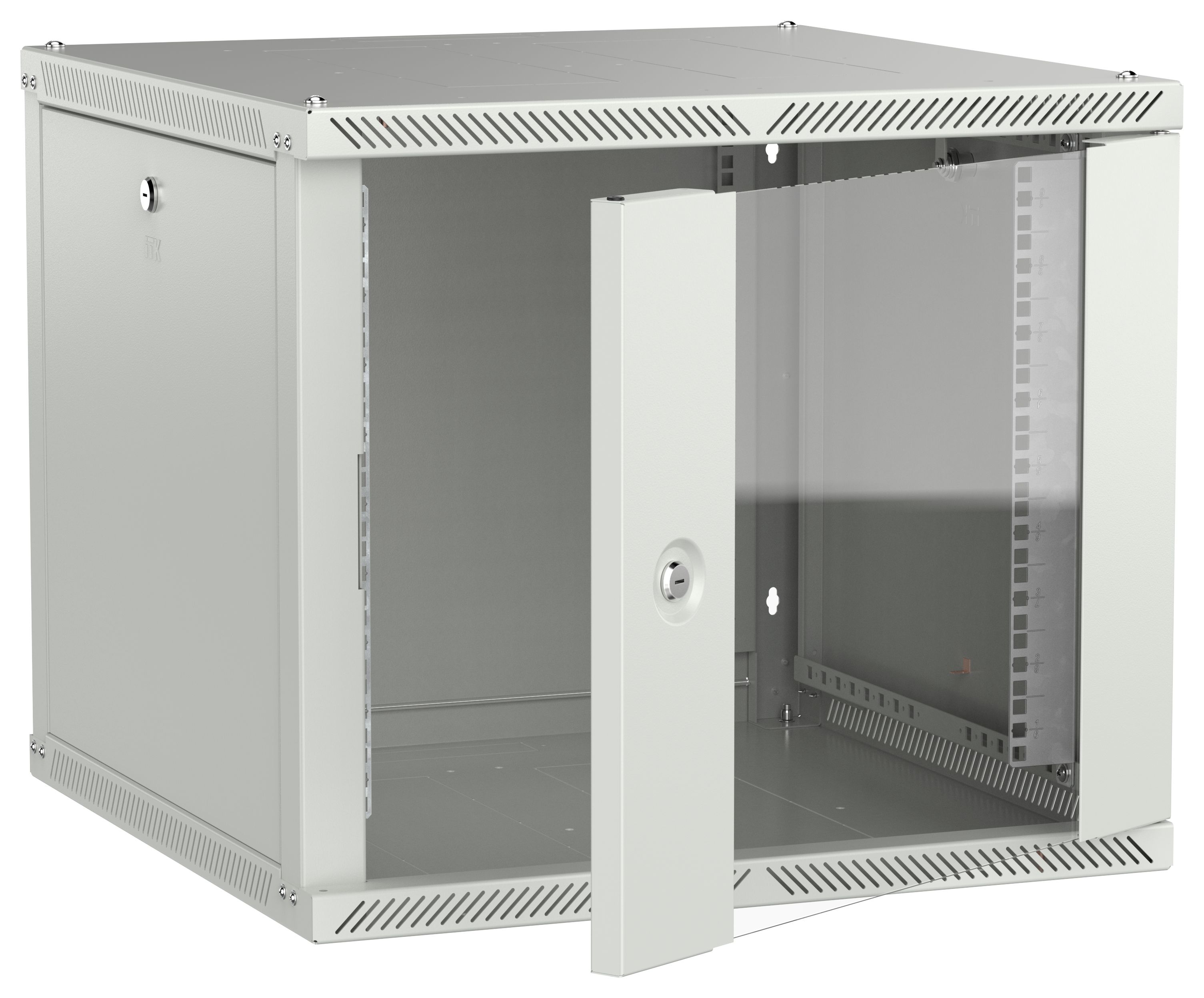 ITK LINEA W Шкаф настенный 9U 600х600мм дверь стекло серый 2.0