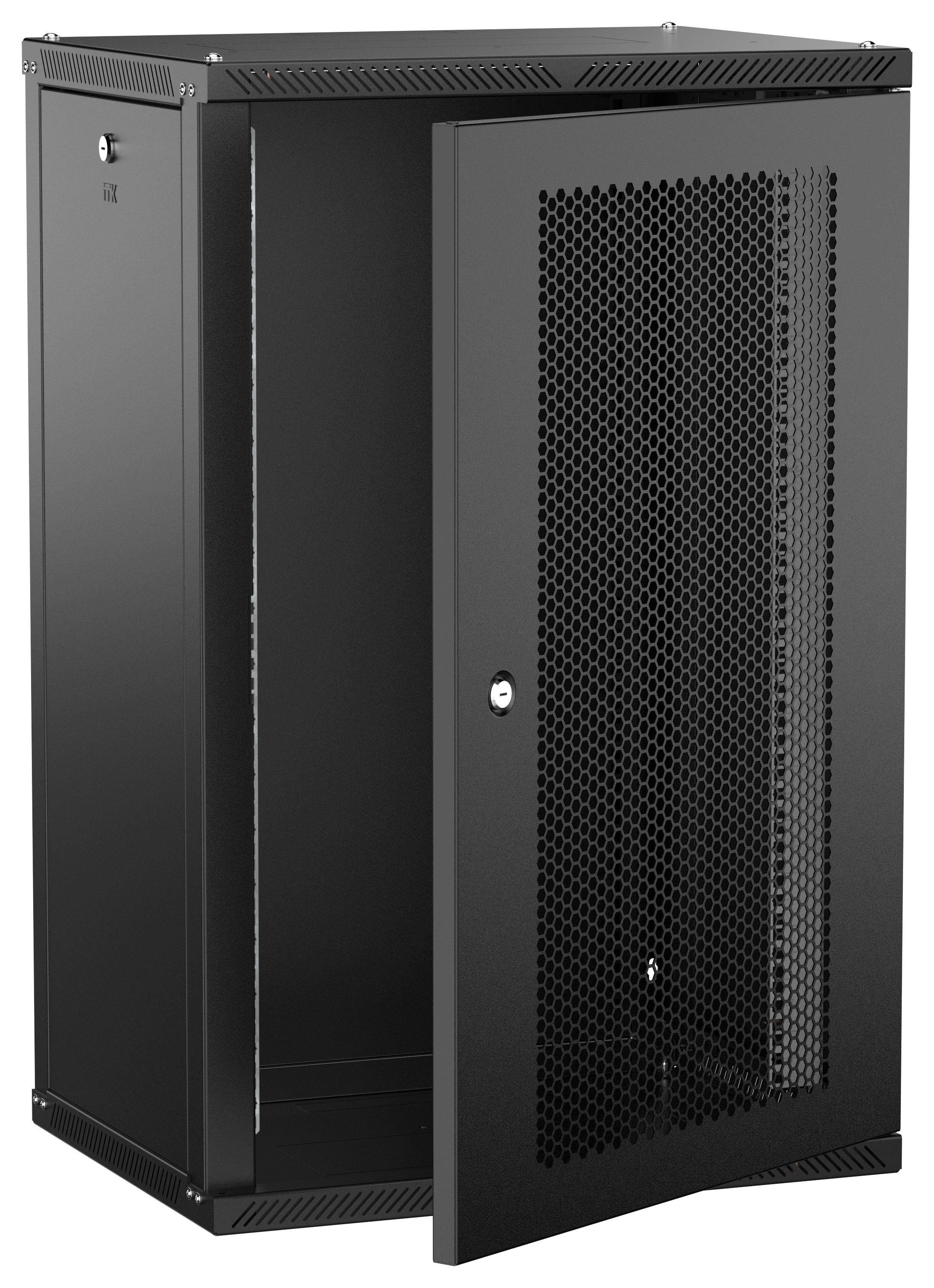 ITK LINEA W Шкаф настенный 18U 600х450мм дверь перфорированная черный 2.0