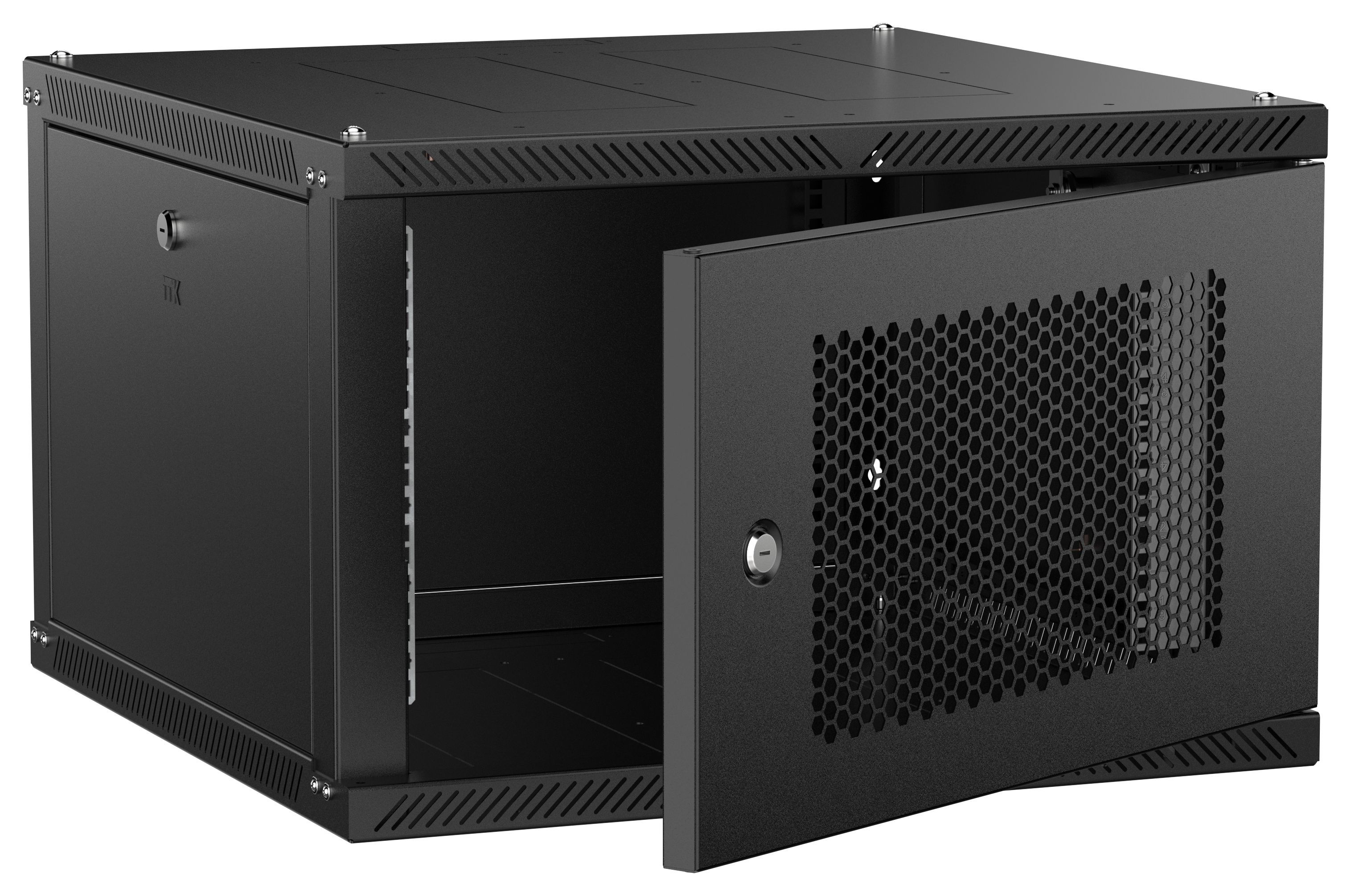 ITK LINEA W Шкаф настенный 6U 600х600мм дверь перфорированная черный 2.0