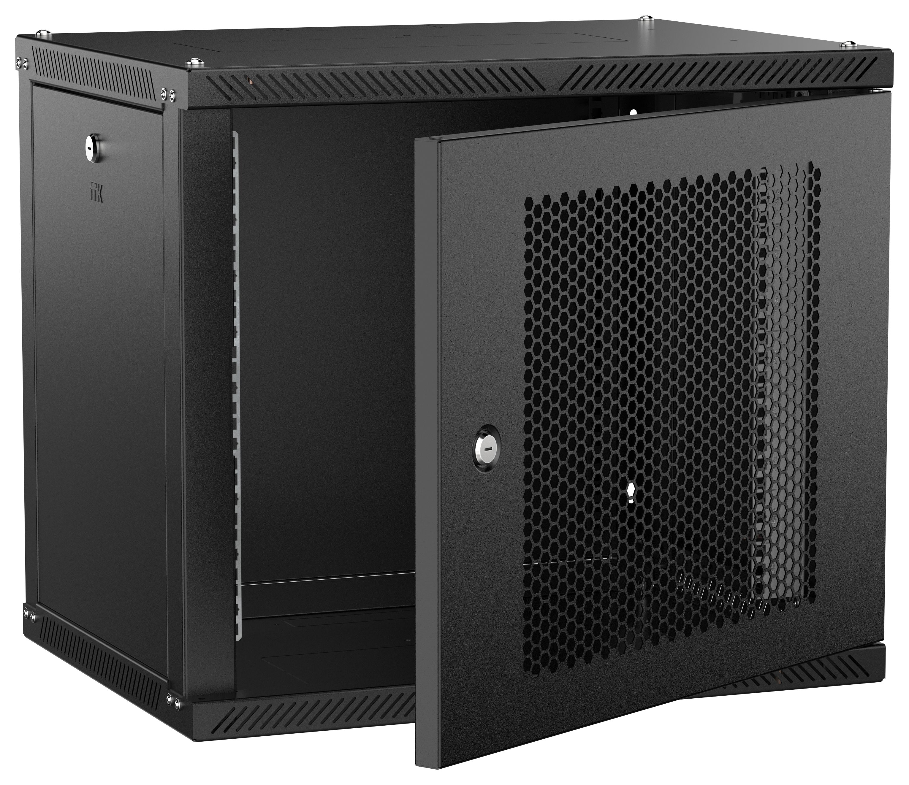 ITK LINEA W Шкаф настенный 9U 600х450мм дверь перфорированная черный 2.0