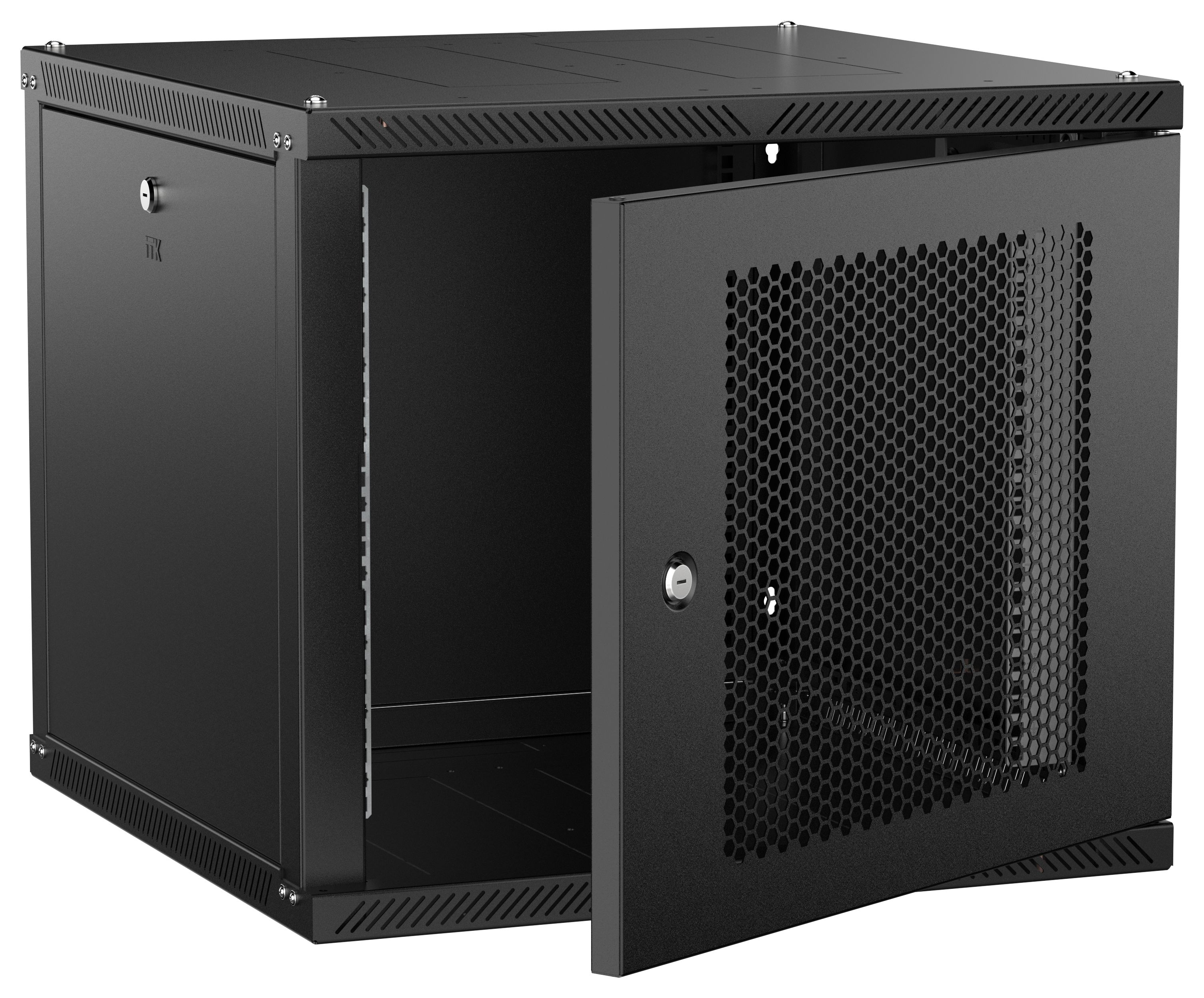 ITK LINEA W Шкаф настенный 9U 600х600мм дверь перфорированная черный 2.0