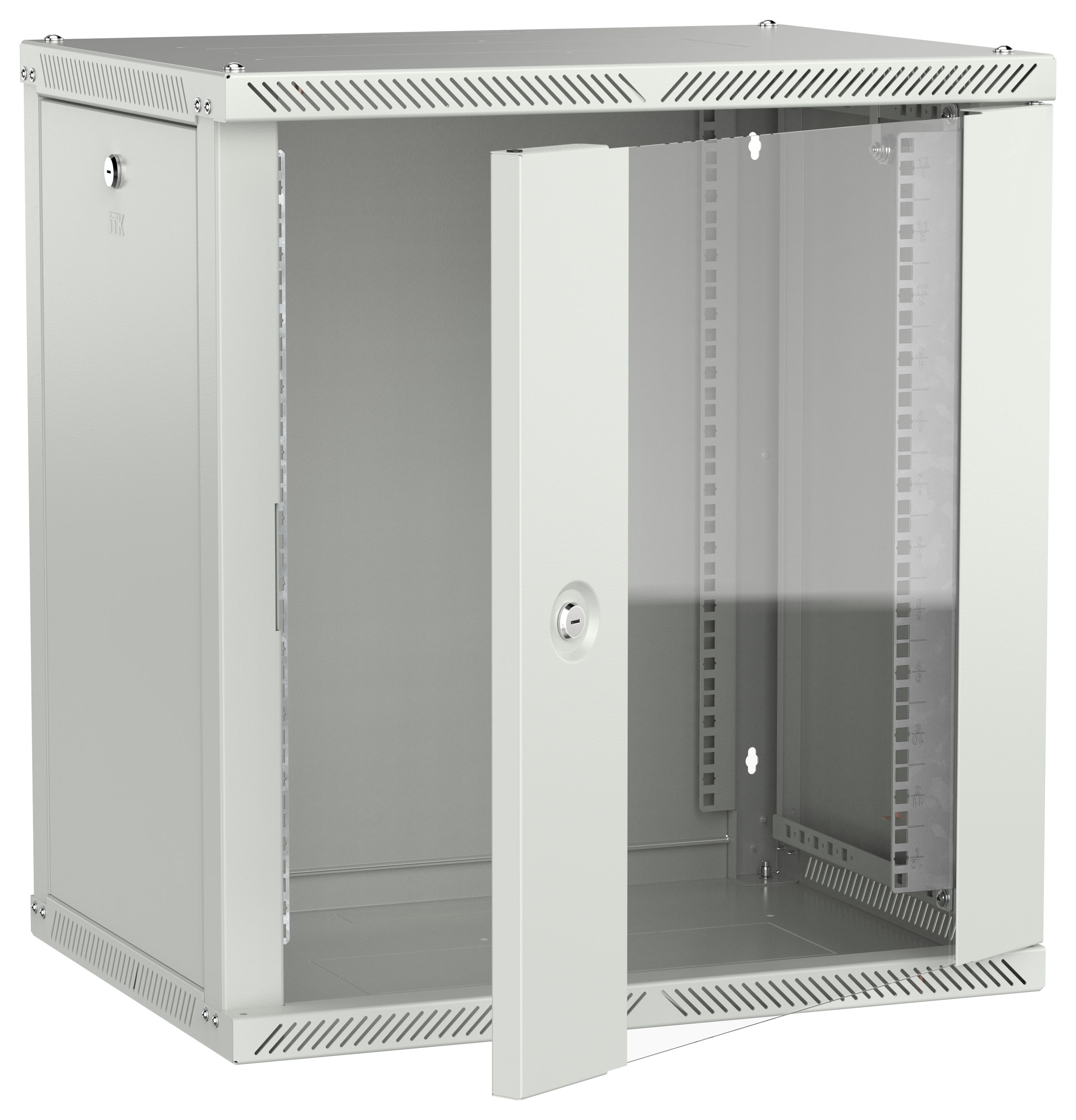 ITK LINEA W Шкаф настенный 12U 600х450мм дверь стекло серый 2.0