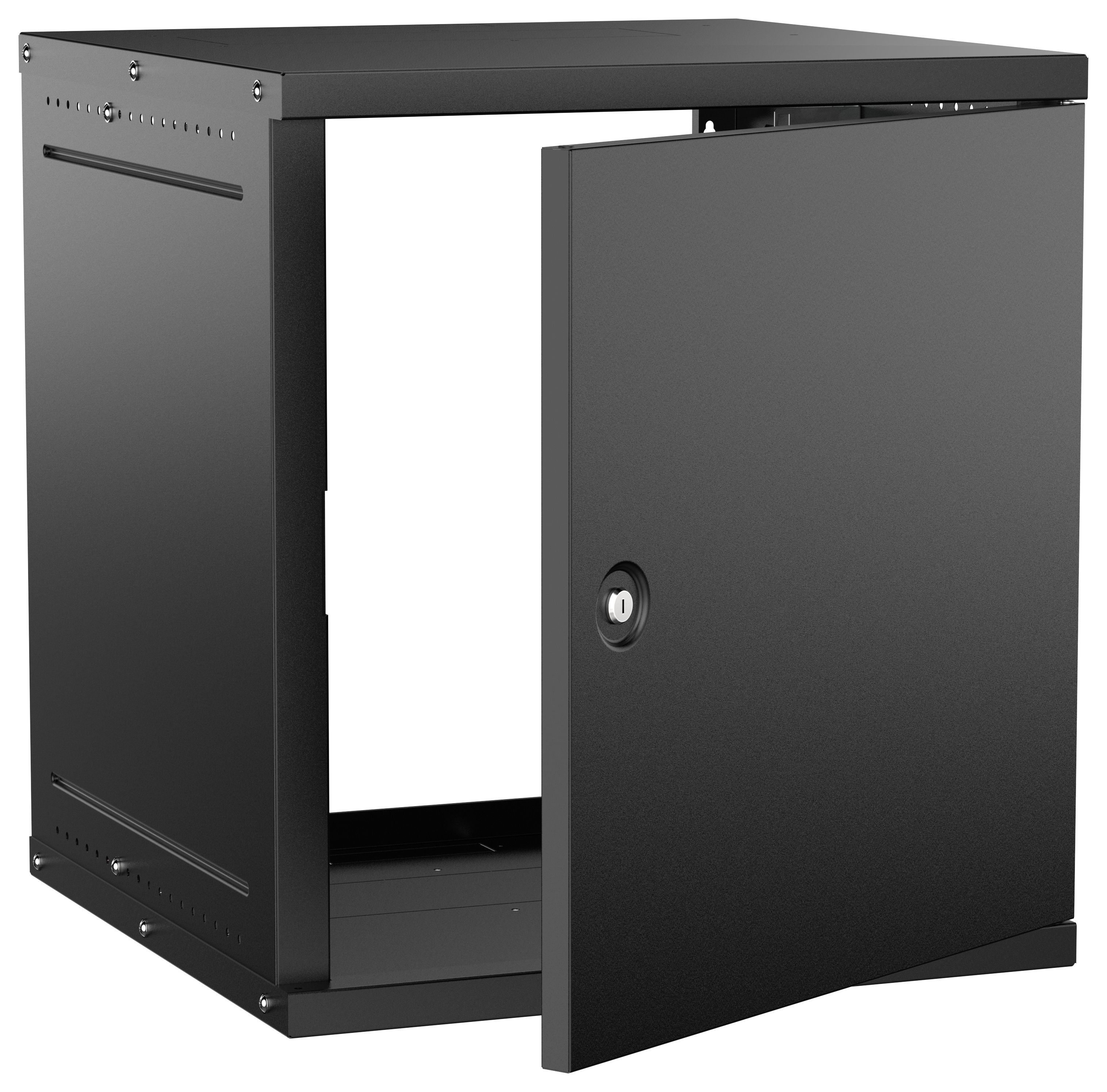 Шкаф настенный 19" 12U 600х600мм металлическая дверь черный GENERICA