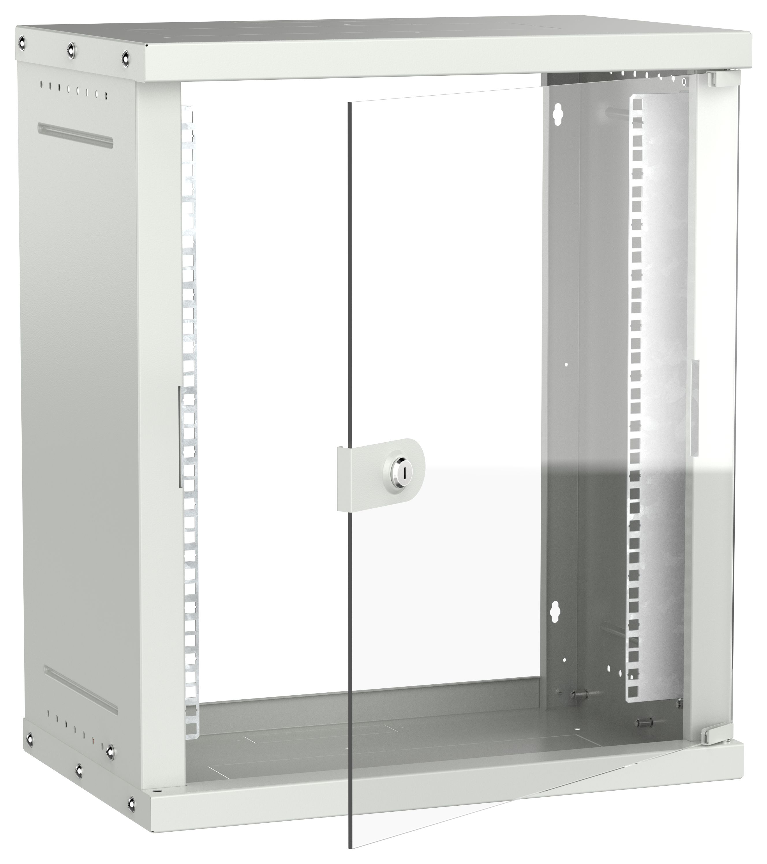 Шкаф настенный 19" 12U 550х350мм стеклянная дверь серый GENERICA