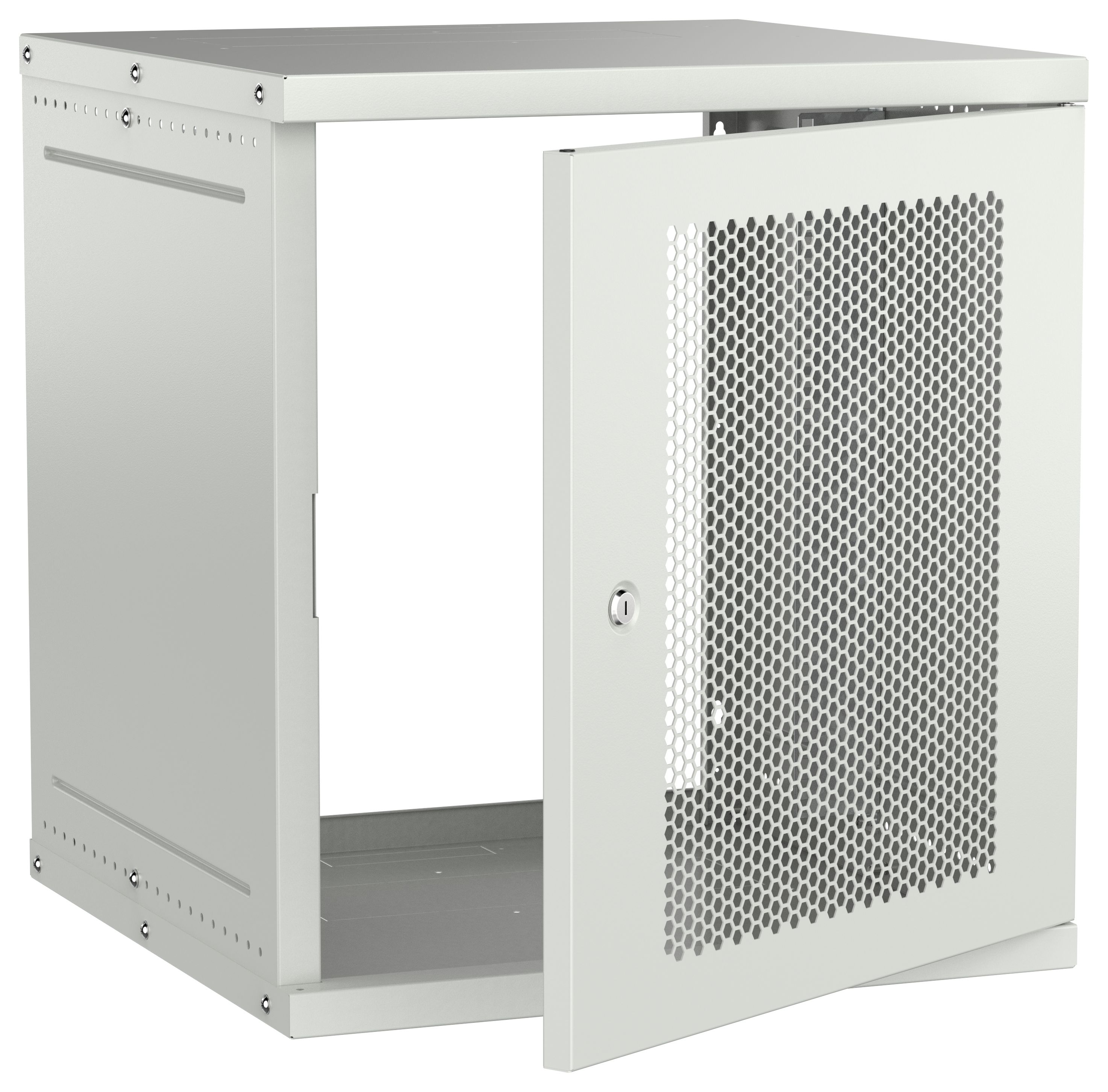 Шкаф настенный 19" 12U 600х600мм перфорированная дверь серый GENERICA