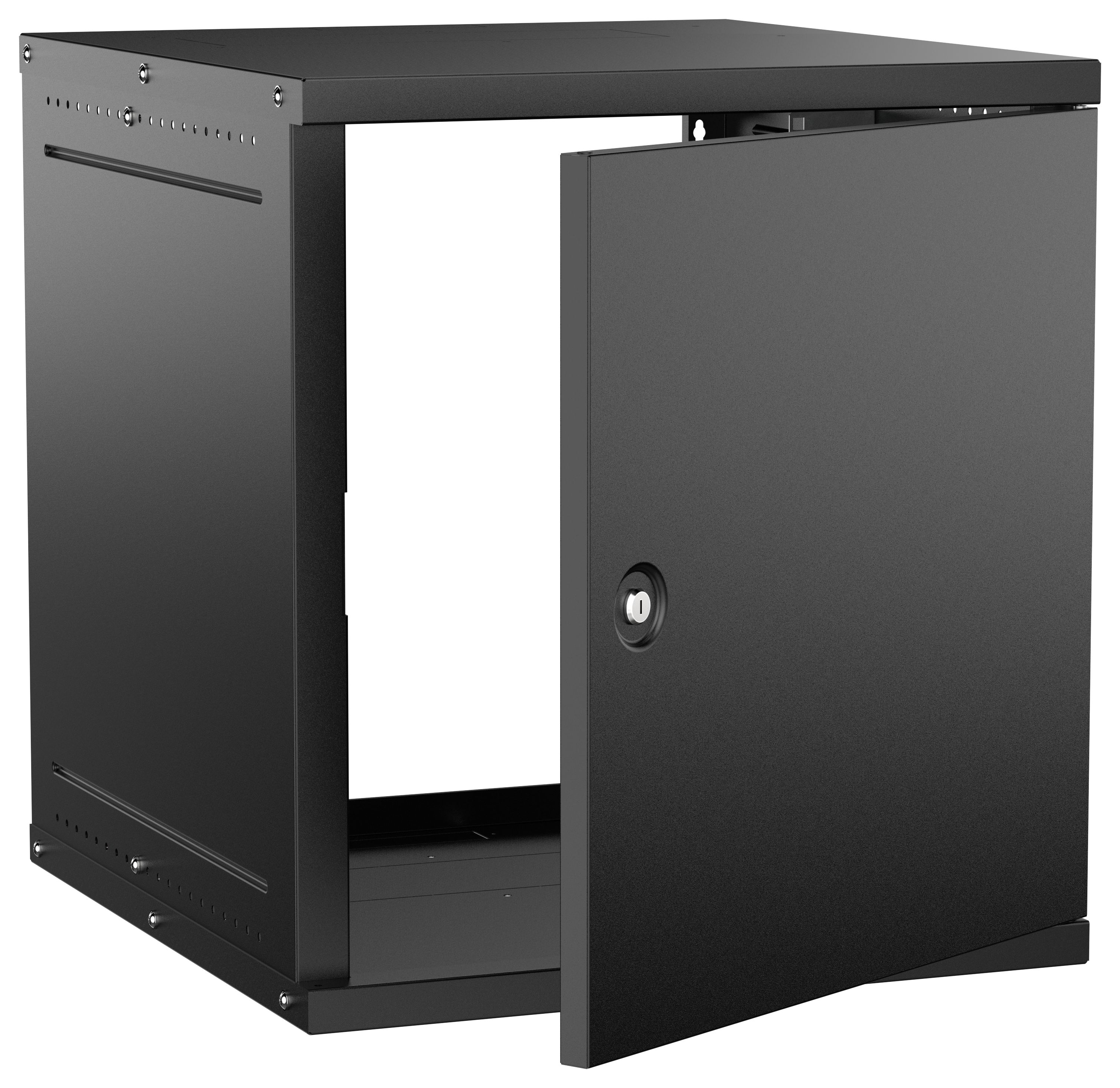 Шкаф настенный 19" 12U 600х650мм металлическая дверь черный GENERICA
