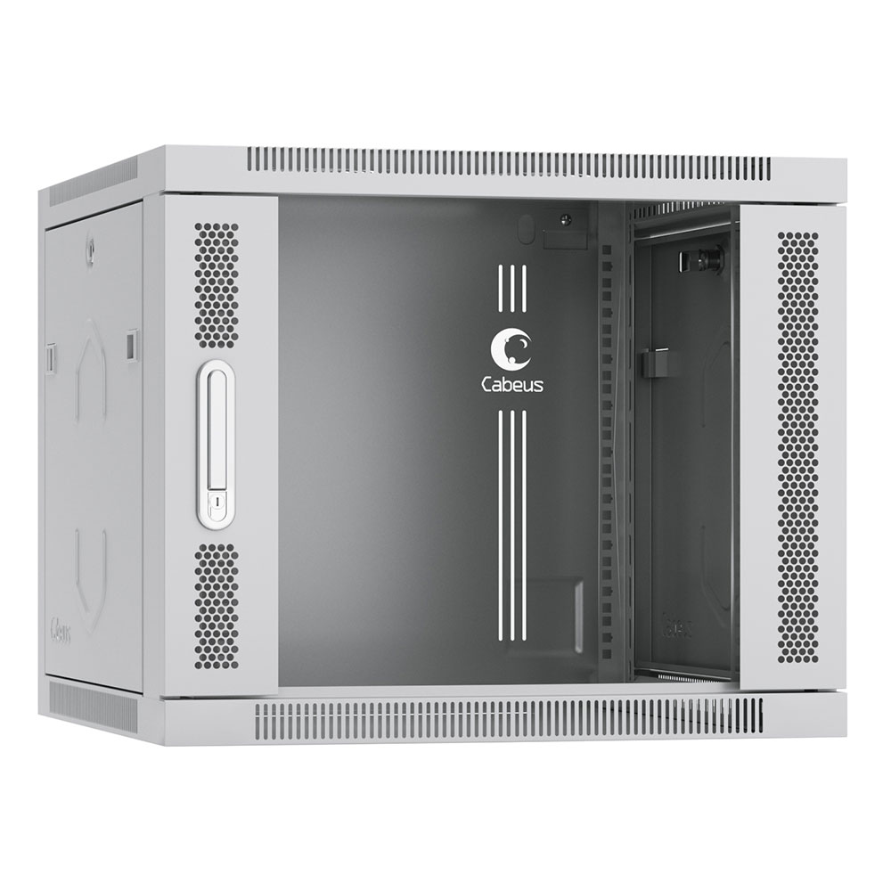 Cabeus SH-05F-9U60/45 Шкаф телекоммуникационный настенный 19" 9U 600x450x501mm (ШхГхВ) дверь стекло — фото