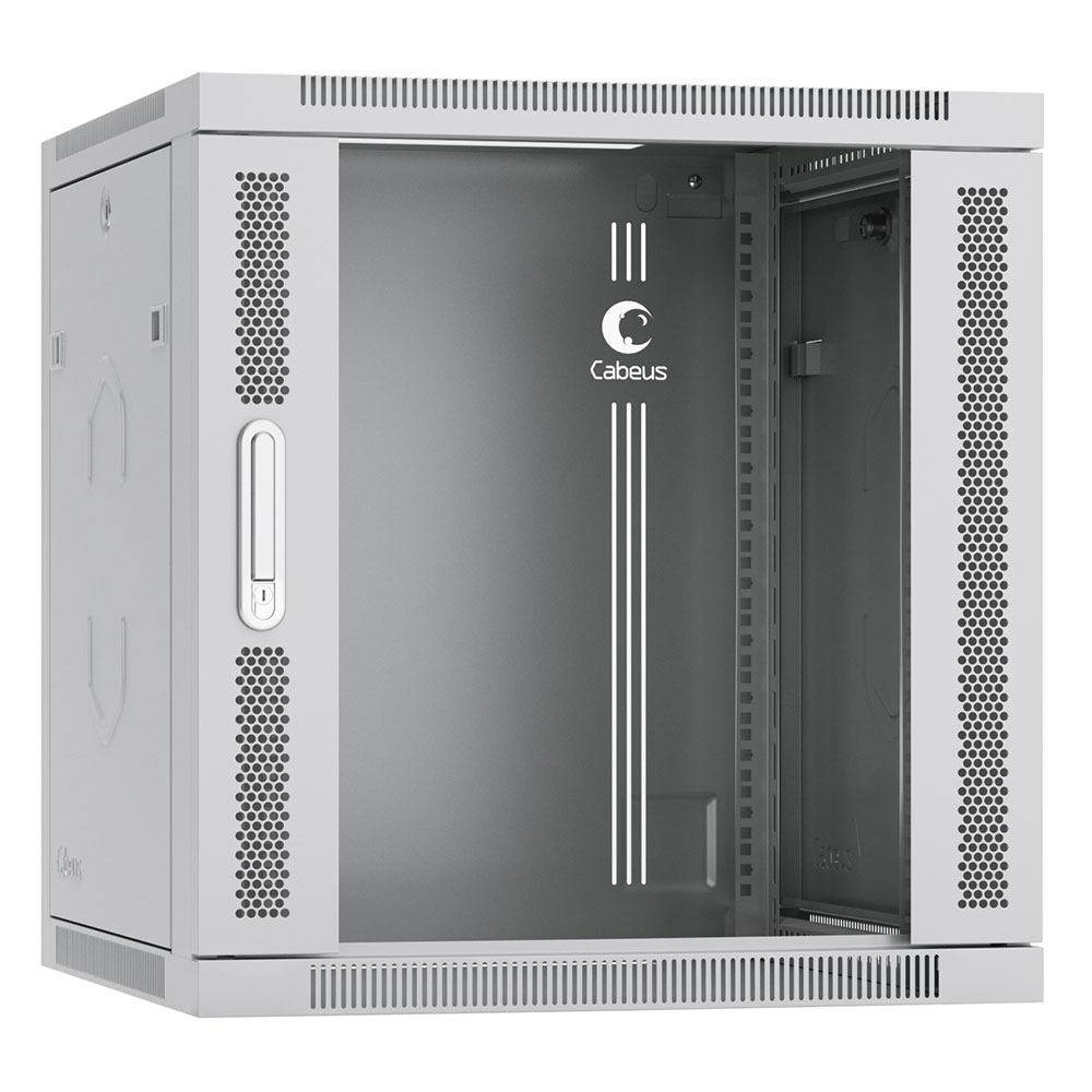 Cabeus SH-05F-12U60/60 Шкаф телекоммуникационный настенный 19" 12U 600x600x635mm (ШхГхВ) дверь стекло — фото