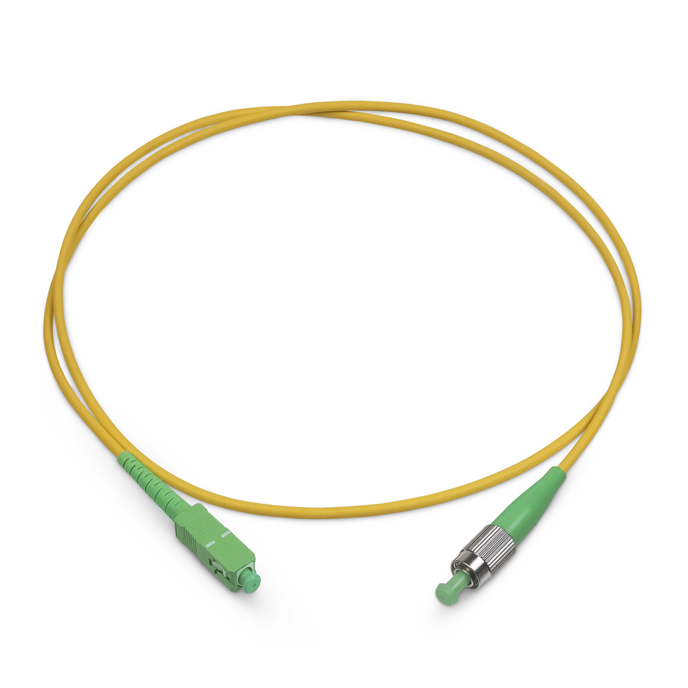 Оптический патч-корд simplex FC-SC 9/125 SM Cabeus FOP(s)-9-FC/APC-SC/APC-1,5m 1.5 метра желтый LSZH — фото