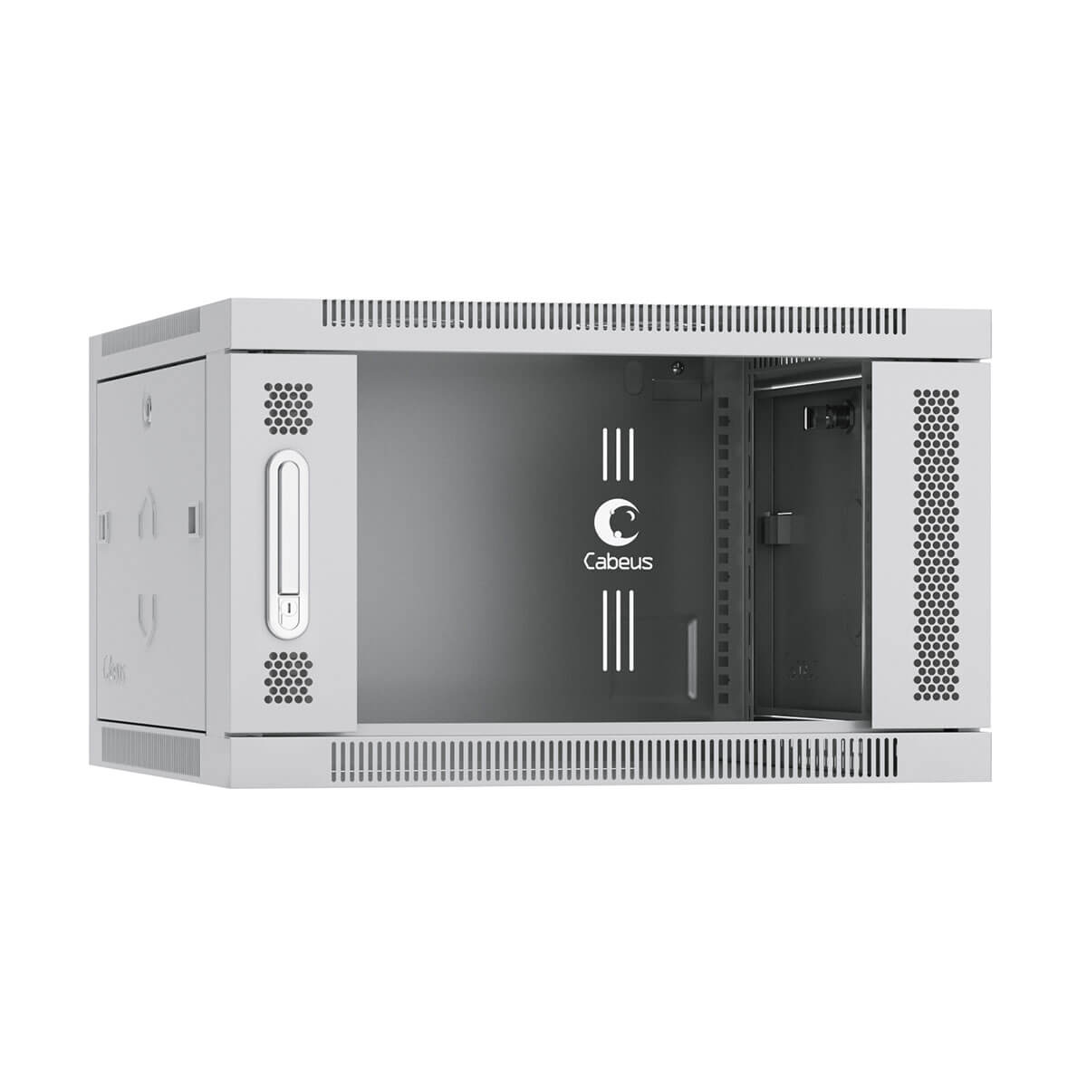 Cabeus SH-05F-6U60/35 Шкаф телекоммуникационный настенный 19" 6U 600x350x368mm (ШхГхВ) дверь стекло — фото