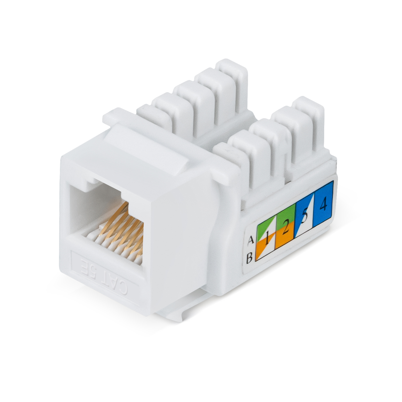 Cabeus KJ-RJ45-Cat.5e-90 Вставка Keystone Jack RJ-45, категория 5e, заделка тип 110, белая — фото