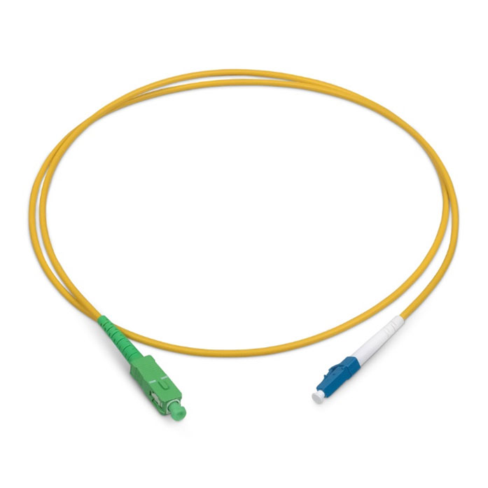 Оптический патч-корд simplex LC-SC 9/125 SM Cabeus FOP(s)-9-SC/APC-LC/UPC-10m 10 метров желтый LSZH — фото