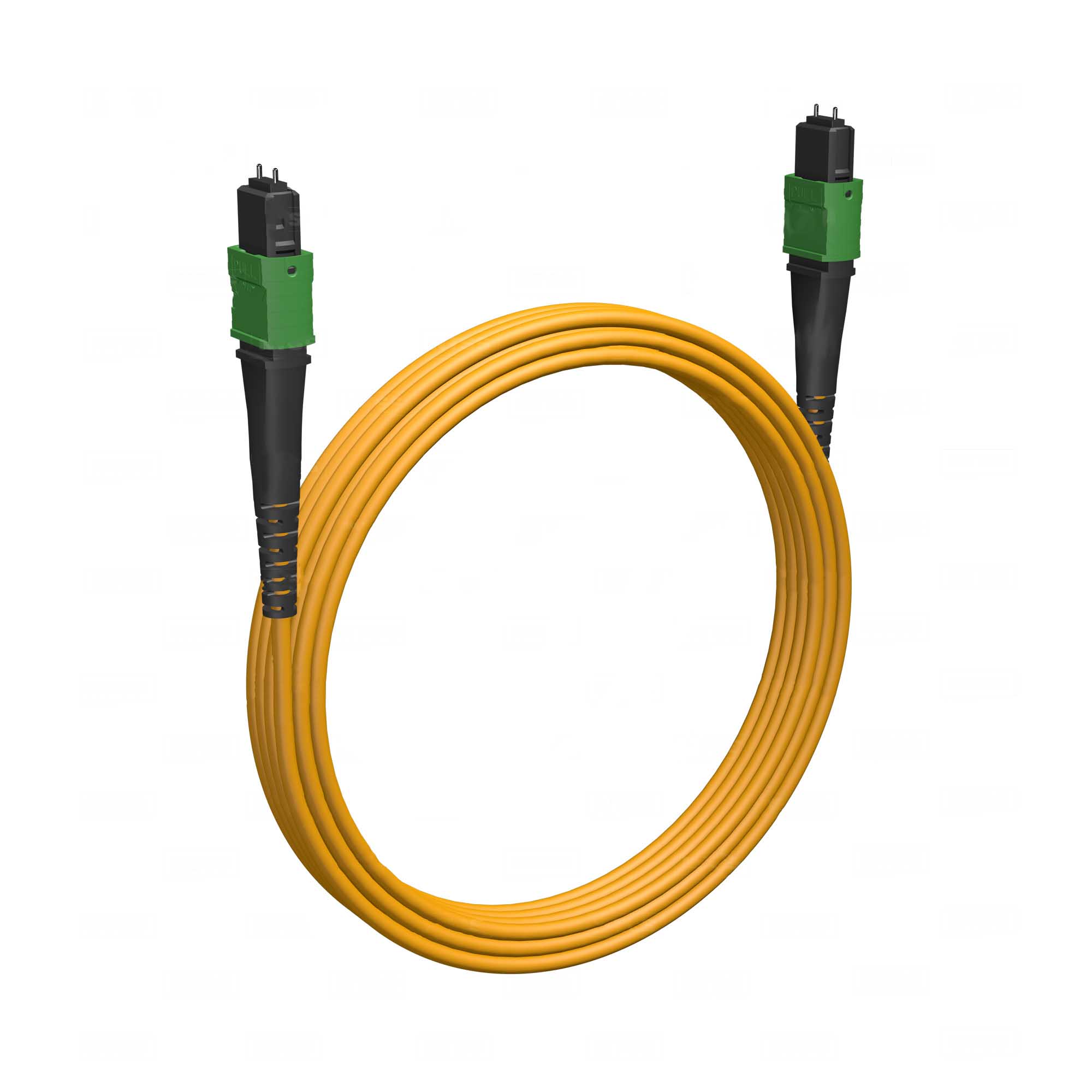 Оптический патч-корд MPO-MPO 9/125 SM Cabeus FOP-9-12-MPO(M)-12-MPO(M)-B-5m 5 метров желтый LSZH — фото