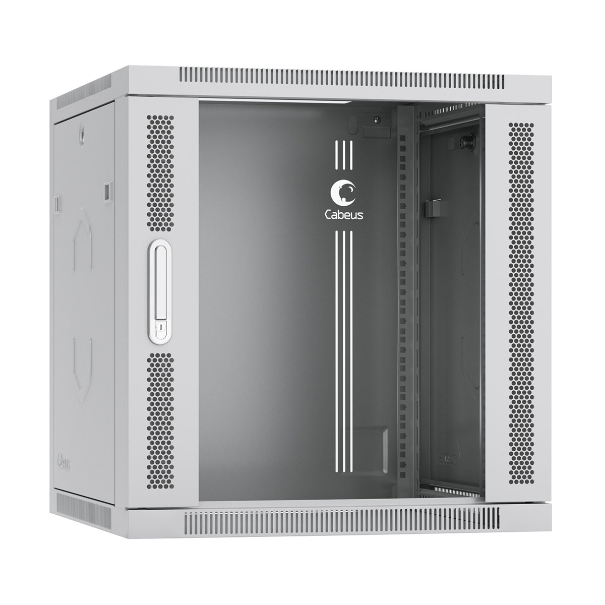 Cabeus SH-05F-12U60/35 Шкаф телекоммуникационный настенный 19" 12U 600x350x635mm (ШхГхВ) дверь стекло — фото