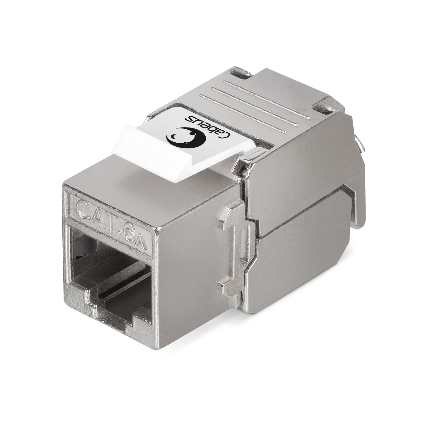 Cabeus KJ-RJ45-Cat.6A-SH-180-Toolless Вставка Keystone Jack RJ-45(8P8C), 180 градусов, категория 6A, полный экран, без инструмента Toolless — фото