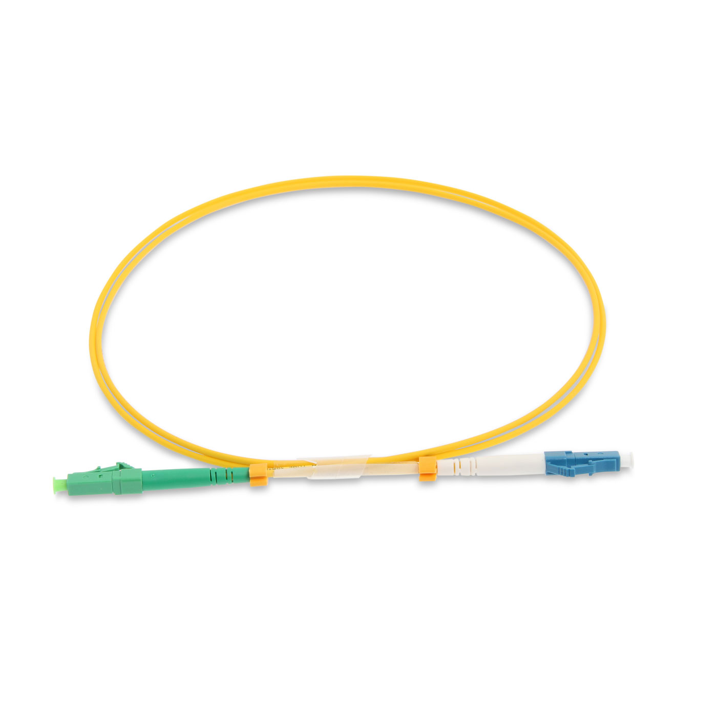 Оптический патч-корд simplex LC-LC 9/125 SM Cabeus FOP(s)-9-LC/APC-LC/UPC-15m 15 метров желтый LSZH — фото