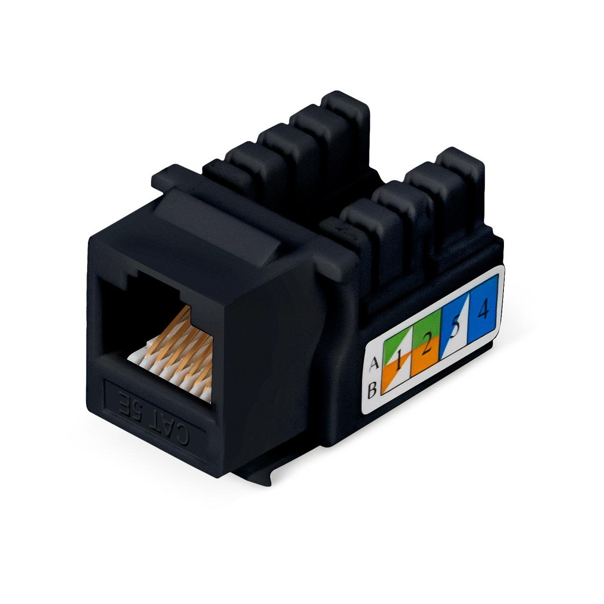 Cabeus KJ-RJ45-Cat.5e-90-BK Вставка Keystone Jack RJ-45, категория 5e, заделка тип 110, черная — фото