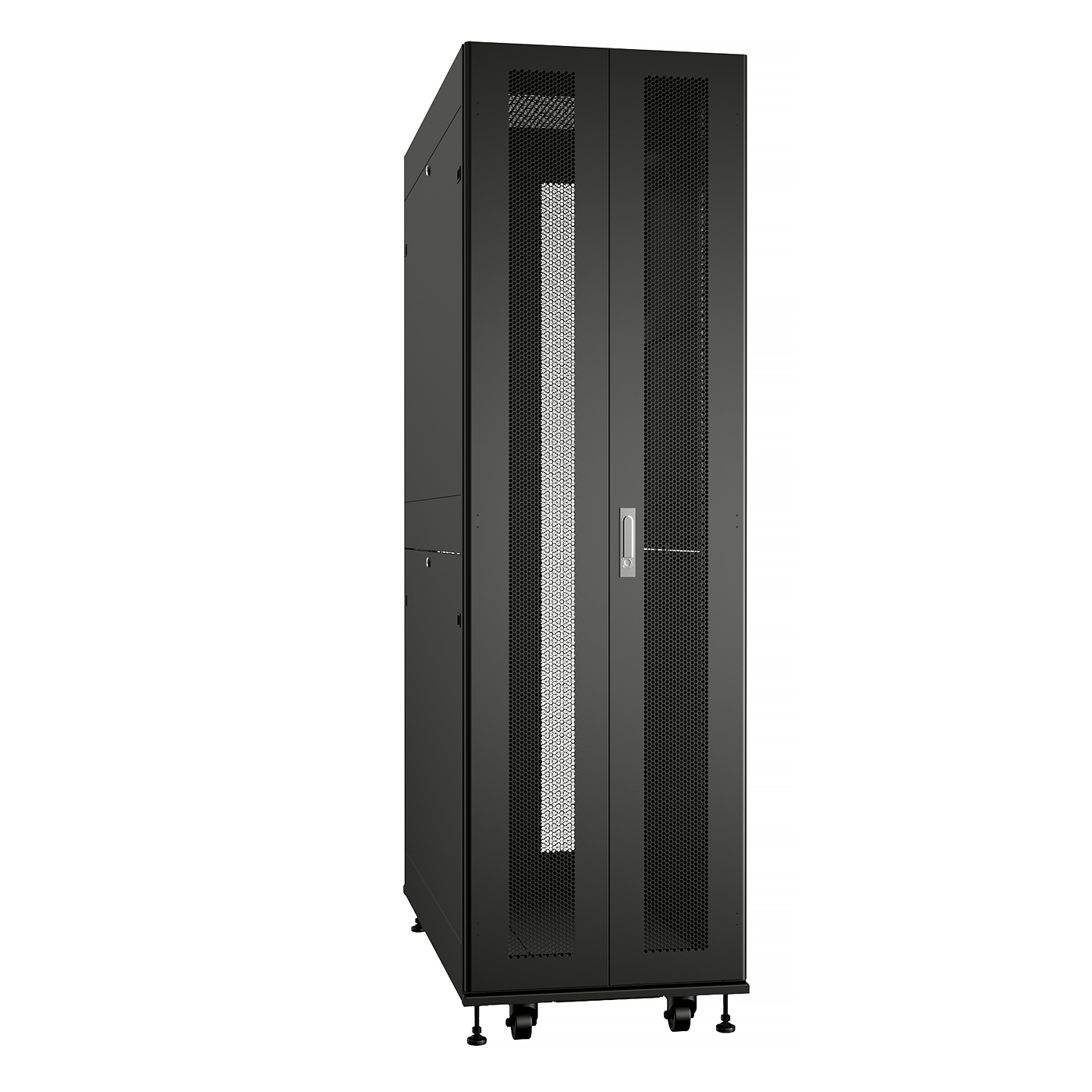 Cabeus ND-SC-47U60/120-BK Шкаф серверный серверный 19" напольный для распределительного и серверного оборудования 47U 600x1200mm передняя и задняя двойные перфорированные двери, ручки с замком, цвет черный (RAL 9004) — фото