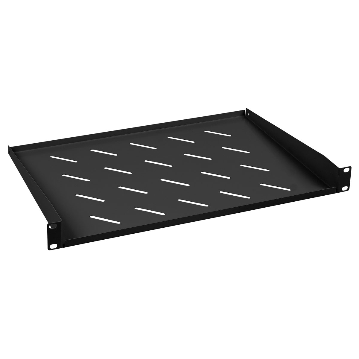 Cabeus SH-J017-1U-315-BK Полка 19" перфорированная консольная 1U глубина 315 мм, цвет черный (RAL 9004) — фото