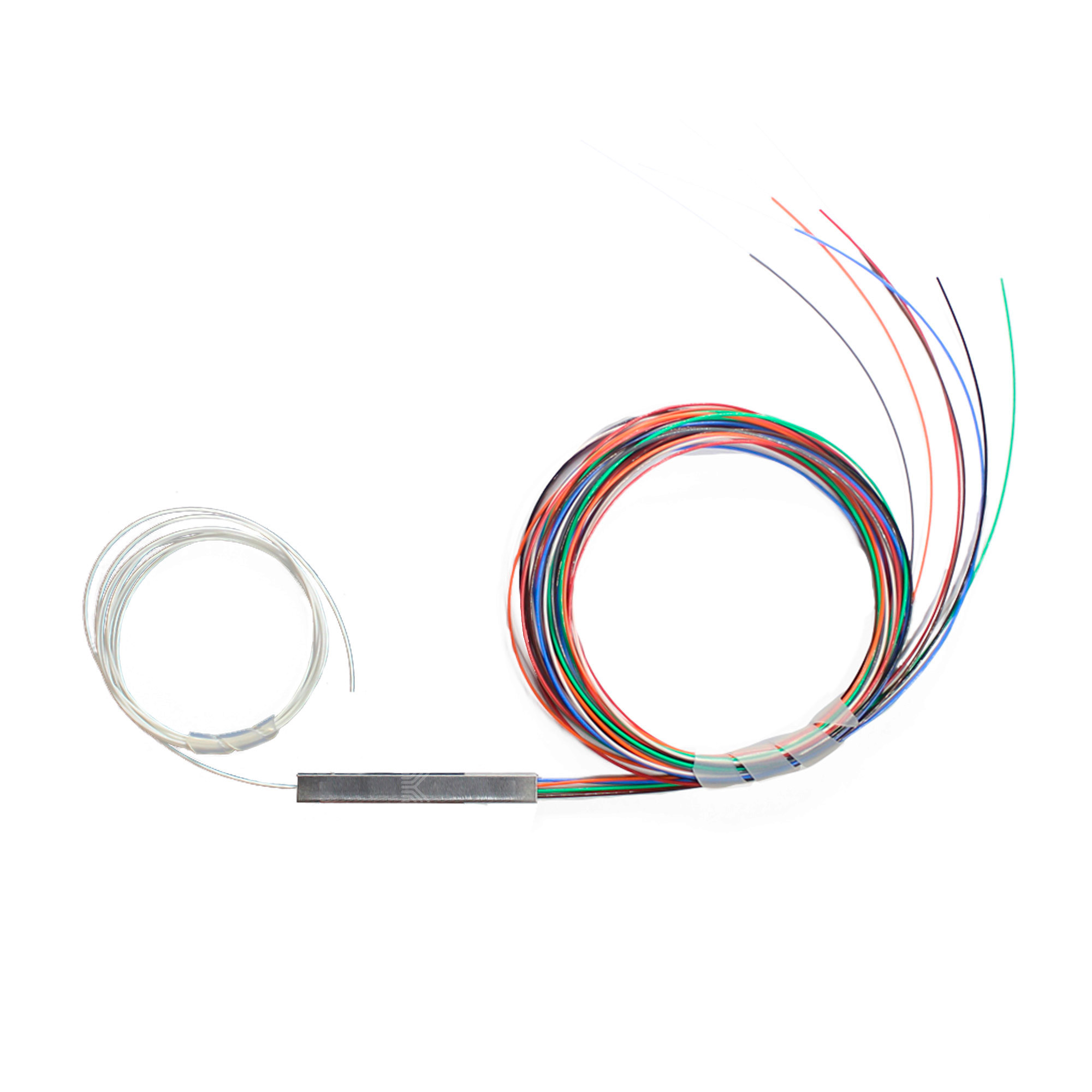 Cabeus FCT-PLC-1/8-9-1.5-0.9 Разветвитель планарный 1х8 не оконцованный 9/125 вывод 1.5м буфер 0.9 мм 1260/1650 — фото
