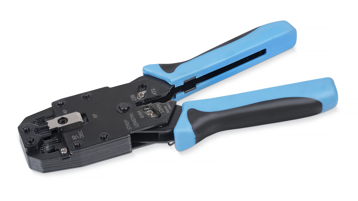 Cabeus HT-2008A Инструмент обжимной для RJ-45 (8р8с), RJ-11/12 (6р6с, 6р4с, 6р2с), 4р4с, 4р2с, профессиональный — фото