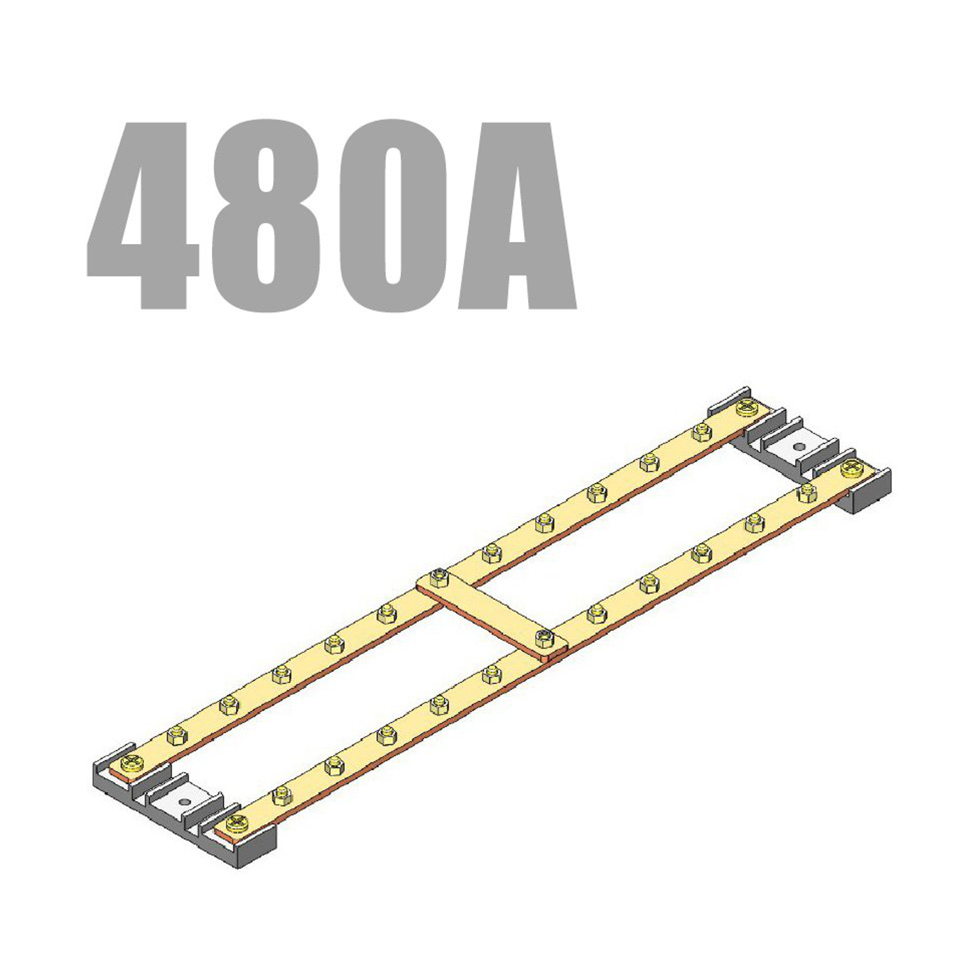 Cabeus CGB-NP-11-480-P Шина PEN земля-ноль на 11+11 присоединений, с перемычкой, медь, 480А, (габариты 5х25х500 мм) — фото