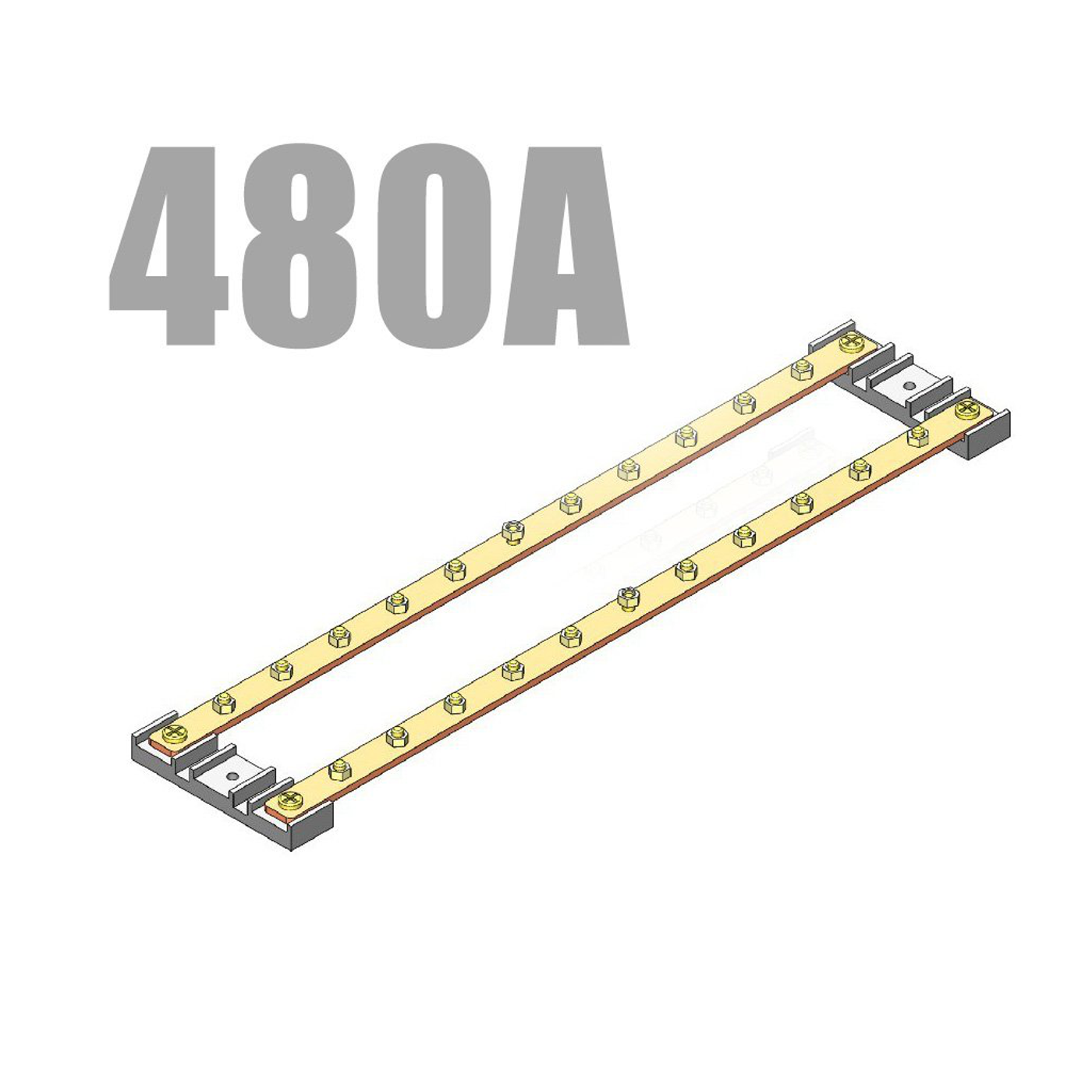 Cabeus CGB-NP-11-480 Шина PEN земля-ноль на 11+11 присоединений, медь, 480А, (габариты 5х25х500 мм) — фото