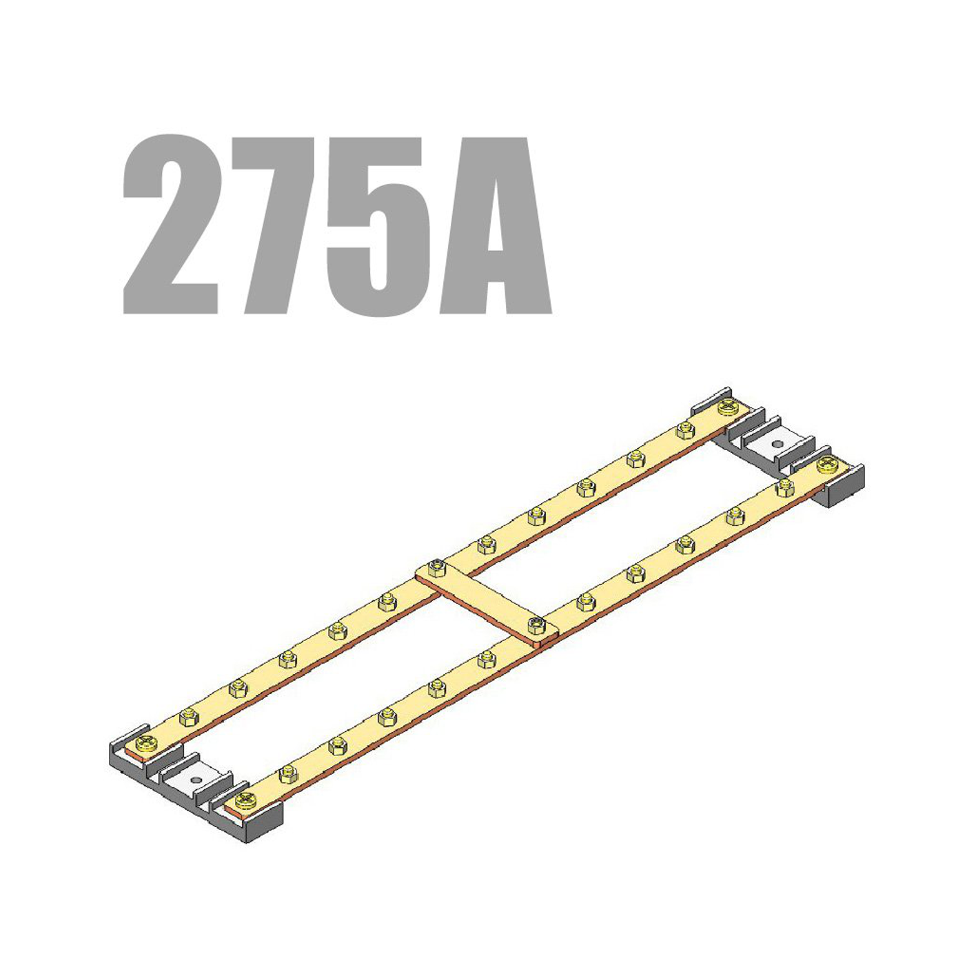 Cabeus CGB-NP-11-275-P Шина PEN земля-ноль на 11+11 присоединений, с перемычкой, медь, 275А, (габариты 3х20х500 мм) — фото
